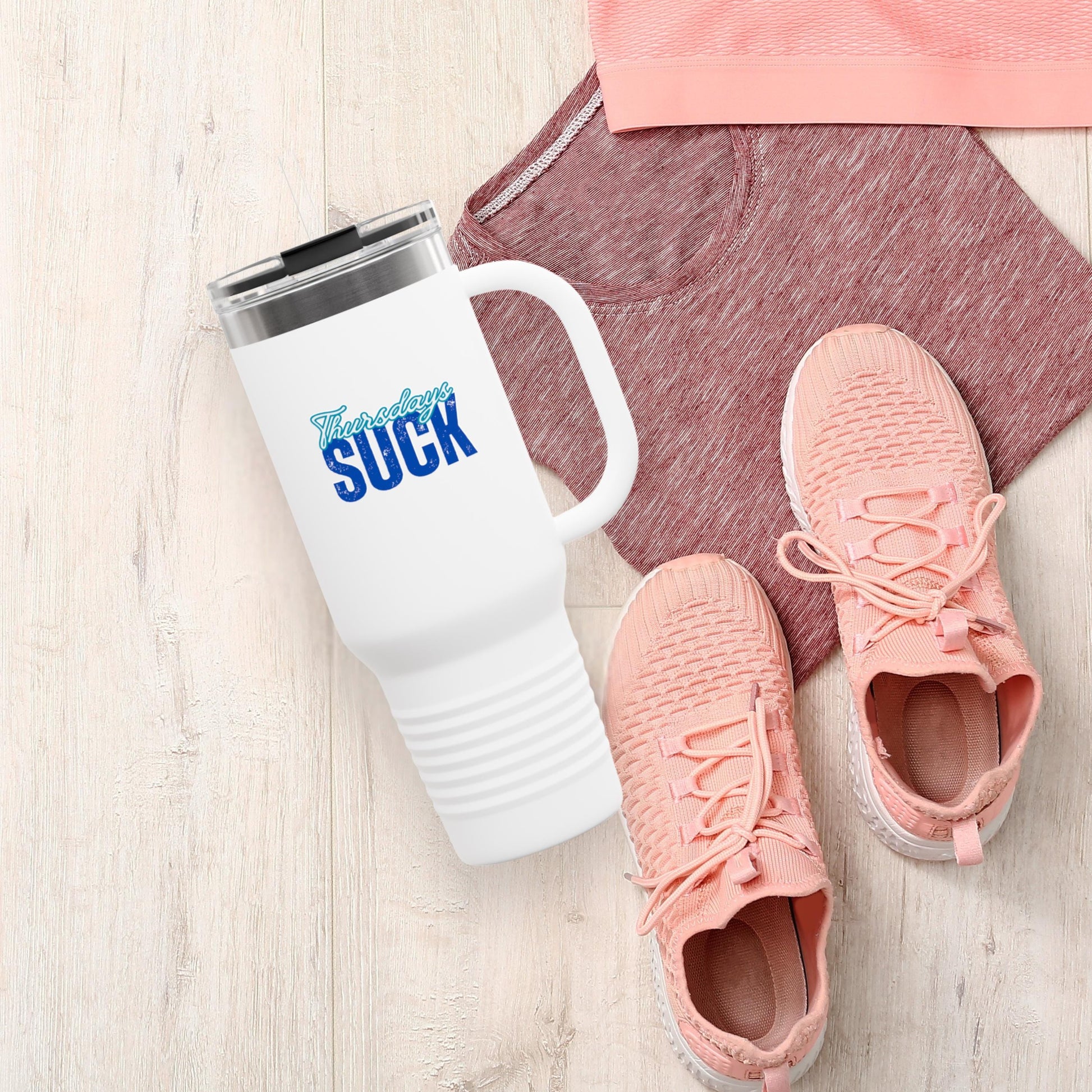 Thursdays SUCK Insulated Travel Mug, 40oz - Coffee Lovers Gift,Road Trip Cup, Humor Travel Mug,Gifts for Friends,Birthday Gift,Breakup Gift