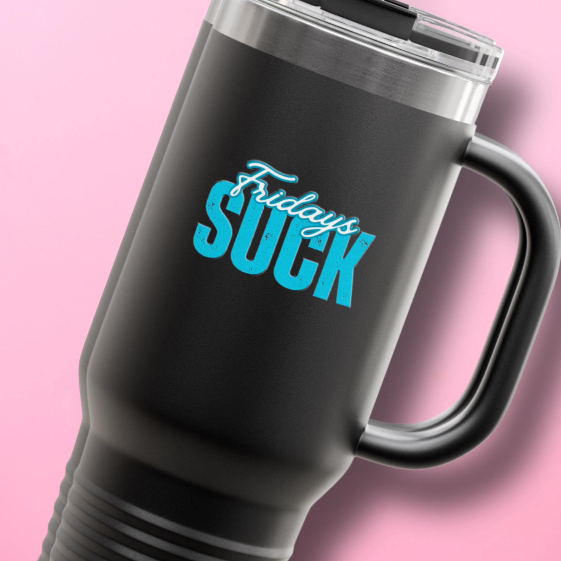 Fridays SUCK Insulated Travel Mug, 40oz - Coffee Lovers Gift,Road Trip Cup, Humor Travel Mug, Gifts for Friends,Unisex,Birthday Gift,Breakup