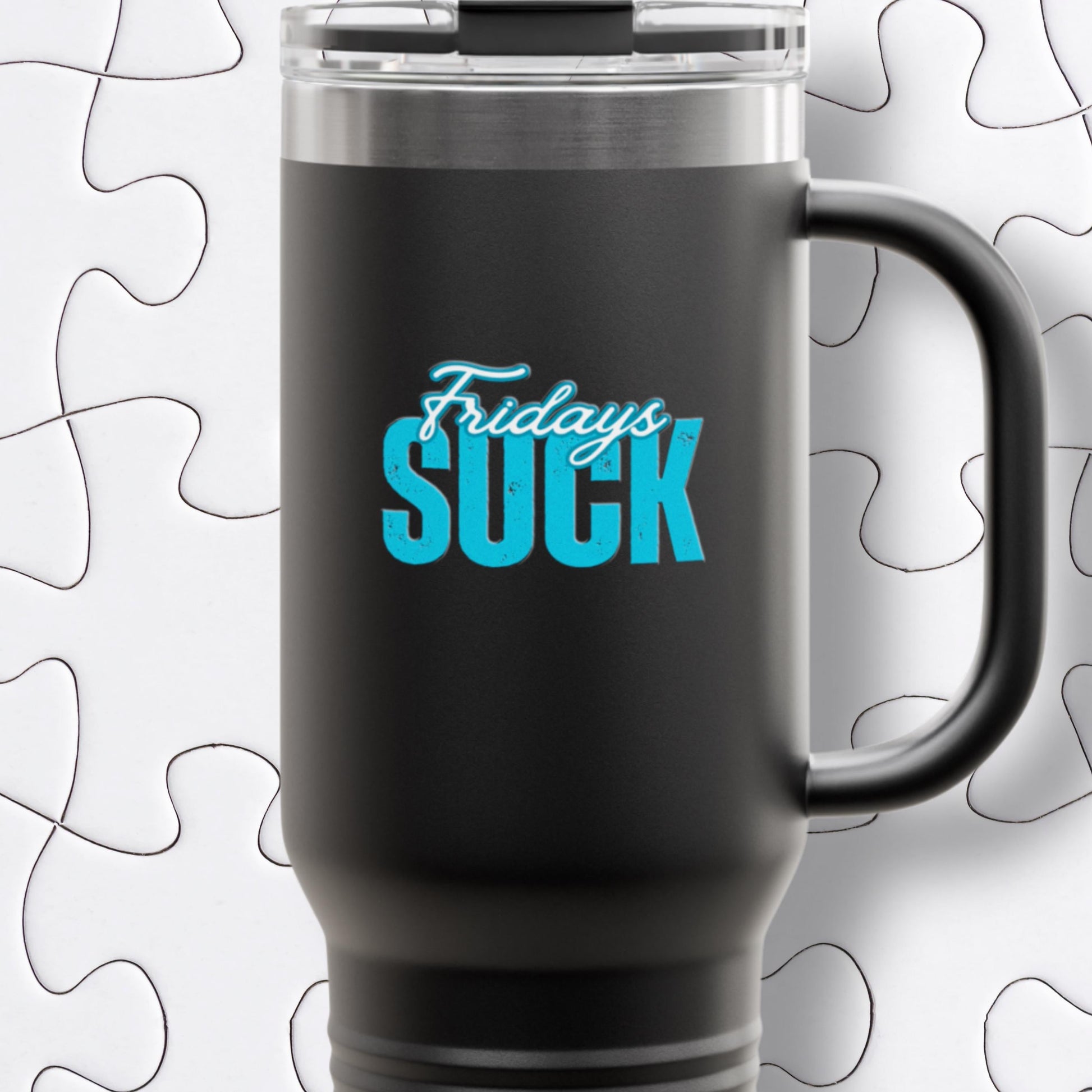 Fridays SUCK Insulated Travel Mug, 40oz - Coffee Lovers Gift,Road Trip Cup, Humor Travel Mug, Gifts for Friends,Unisex,Birthday Gift,Breakup