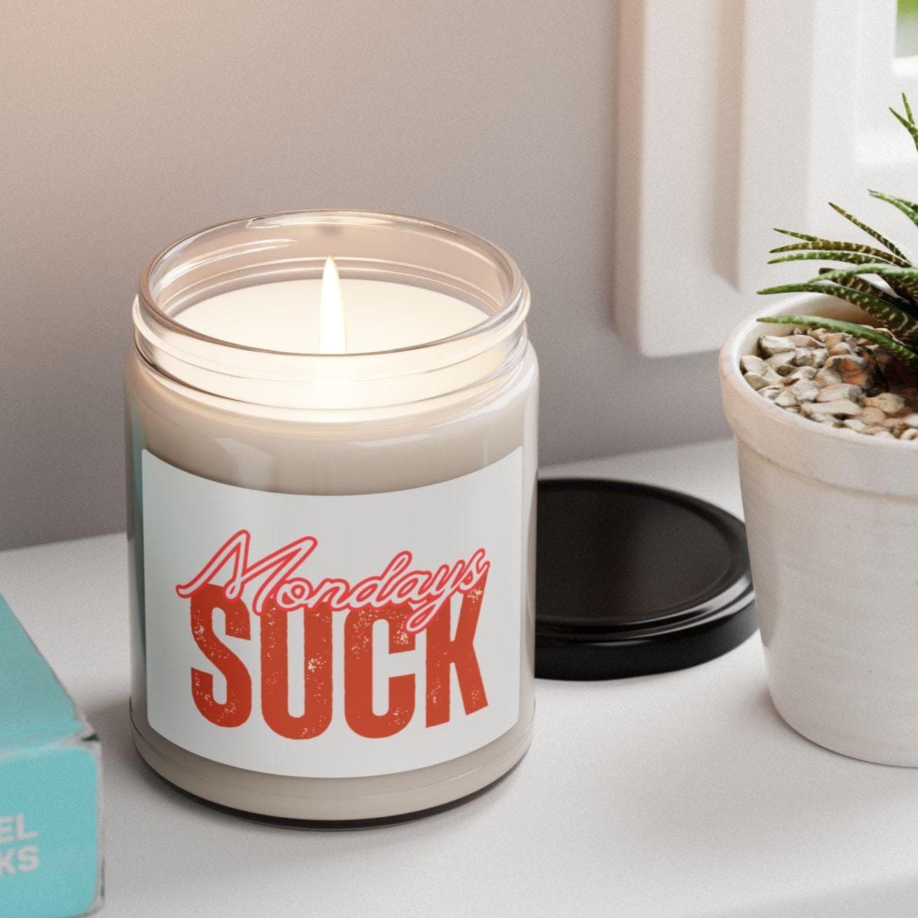 Scented Candle, Monday Blues Relaxing Home Fragrance, Gift for Bosses, Hilarious Desk Decor,Self-Care Essential, Mondays SUCK Candle,Bad Day