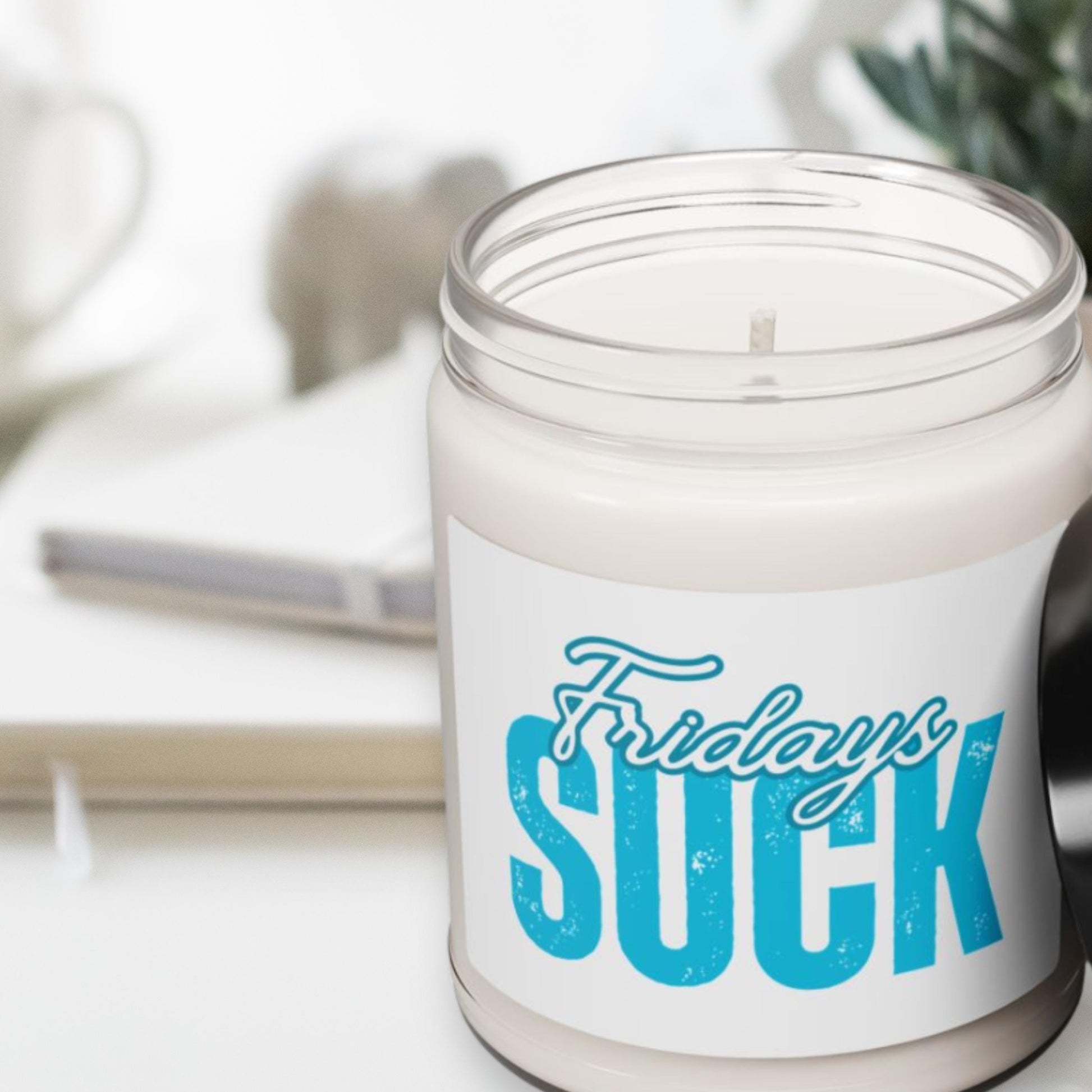 Scented Candle, Friday Blues Relaxing Home Fragrance, Gift for Bosses, Hilarious Desk Decor, Self-Care Essential, Friadys SUCK Candle