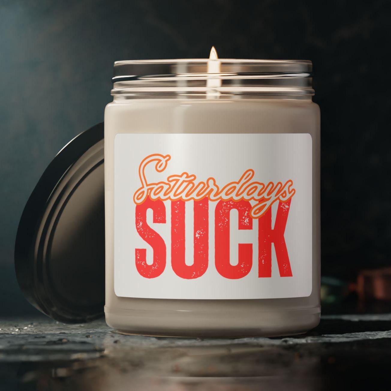 Scented Candle, Saturday Blues Relaxing Home Fragrance, Gift for Bosses, Hilarious Desk Decor, Self-Care Essential, Saturdays SUCK Candle