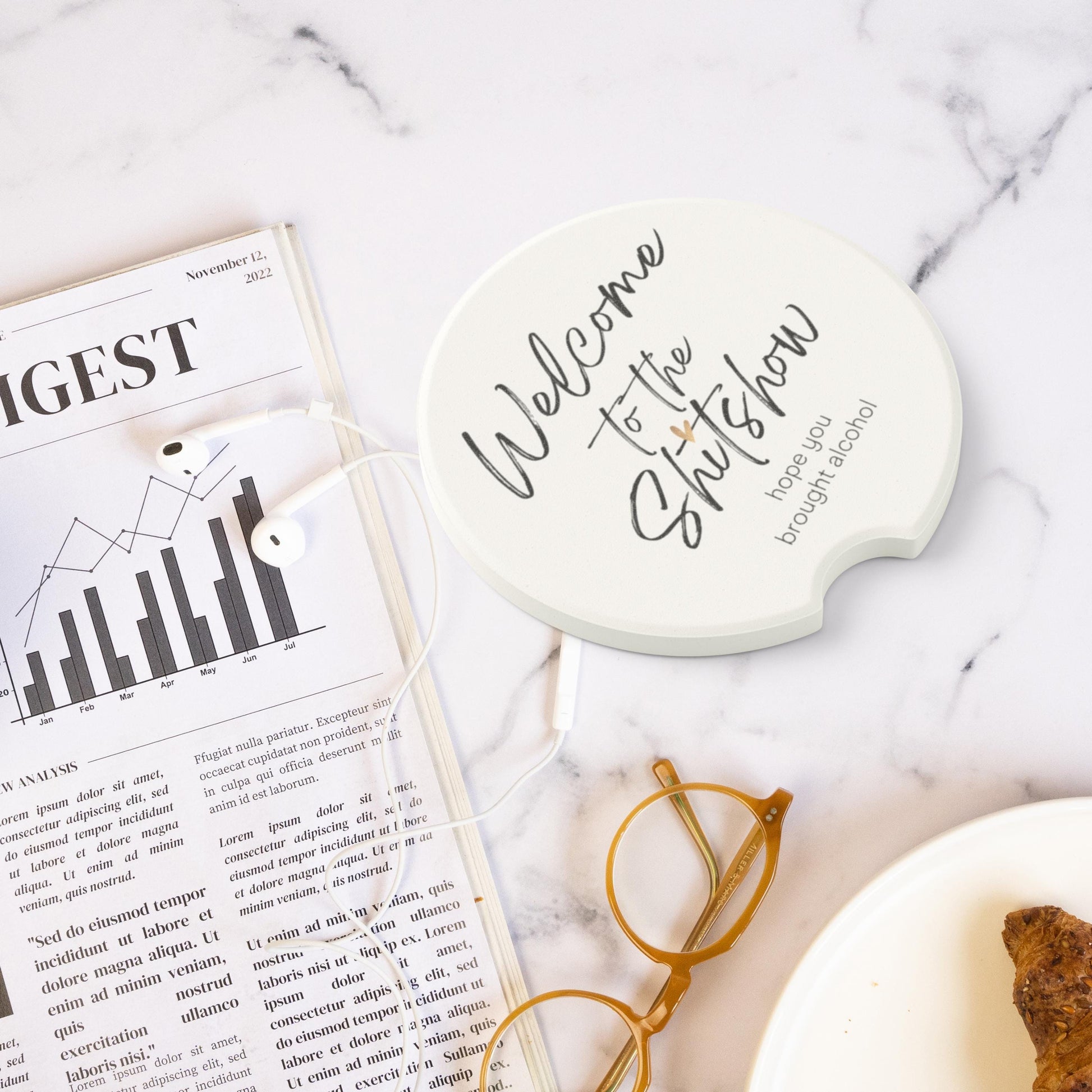 Welcome to the Shitshow Car Coaster,Funny Car Accessories,Gift for Friends,Humorous Coasters,Car Interior Decor, Vehicle Gifts,Wedding Gift