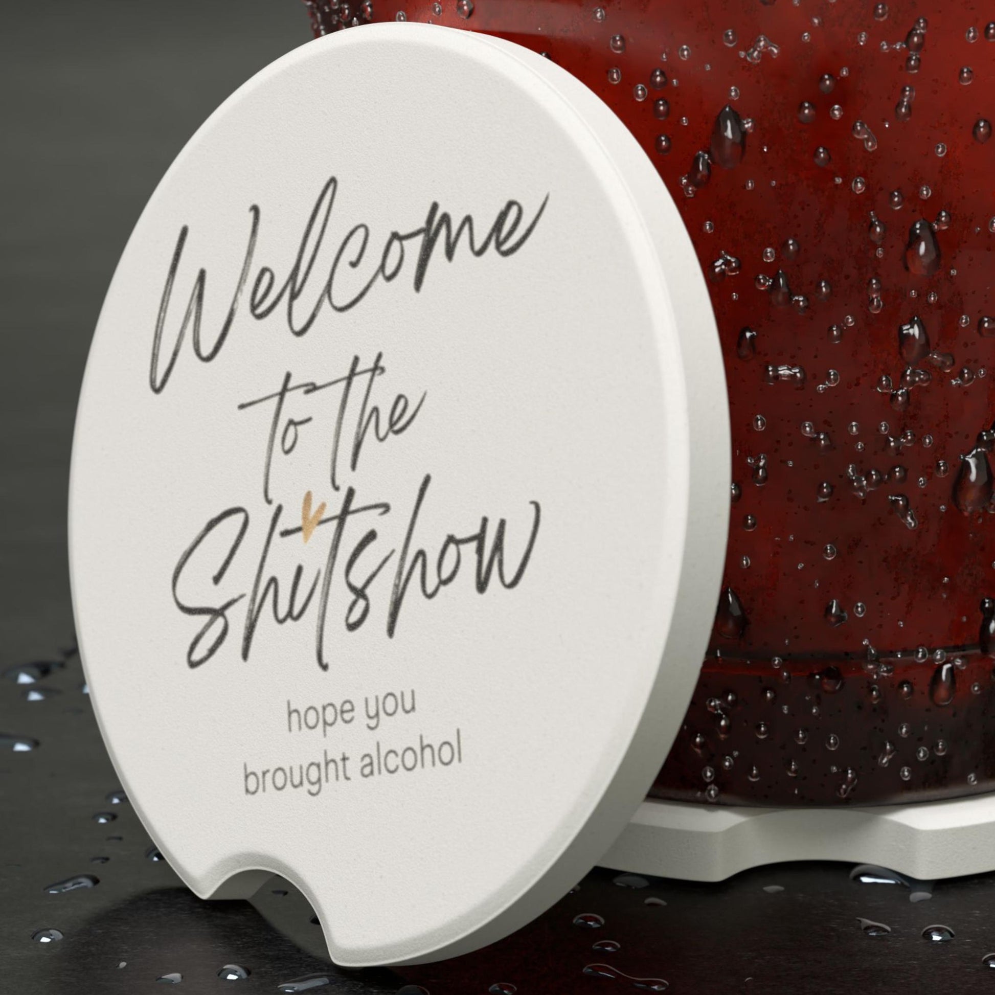 Welcome to the Shitshow Car Coaster,Funny Car Accessories,Gift for Friends,Humorous Coasters,Car Interior Decor, Vehicle Gifts,Wedding Gift