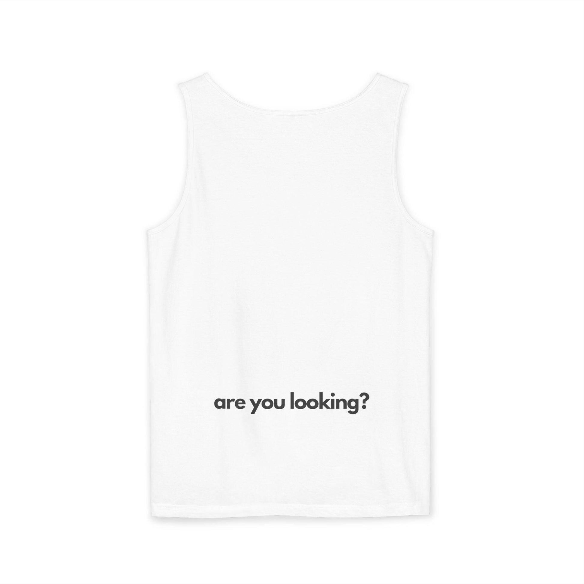 Playful Unisex Tank Top - 'don't, look at me!' | Perfect for Beach Days, Casual Outings, and Summer Festivals, Funny Gift Idea,Wedding Gift