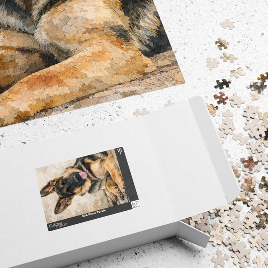 German Shepherd Portrait Jigsaw Puzzle, Dog Lover Gift, 1014 Piece