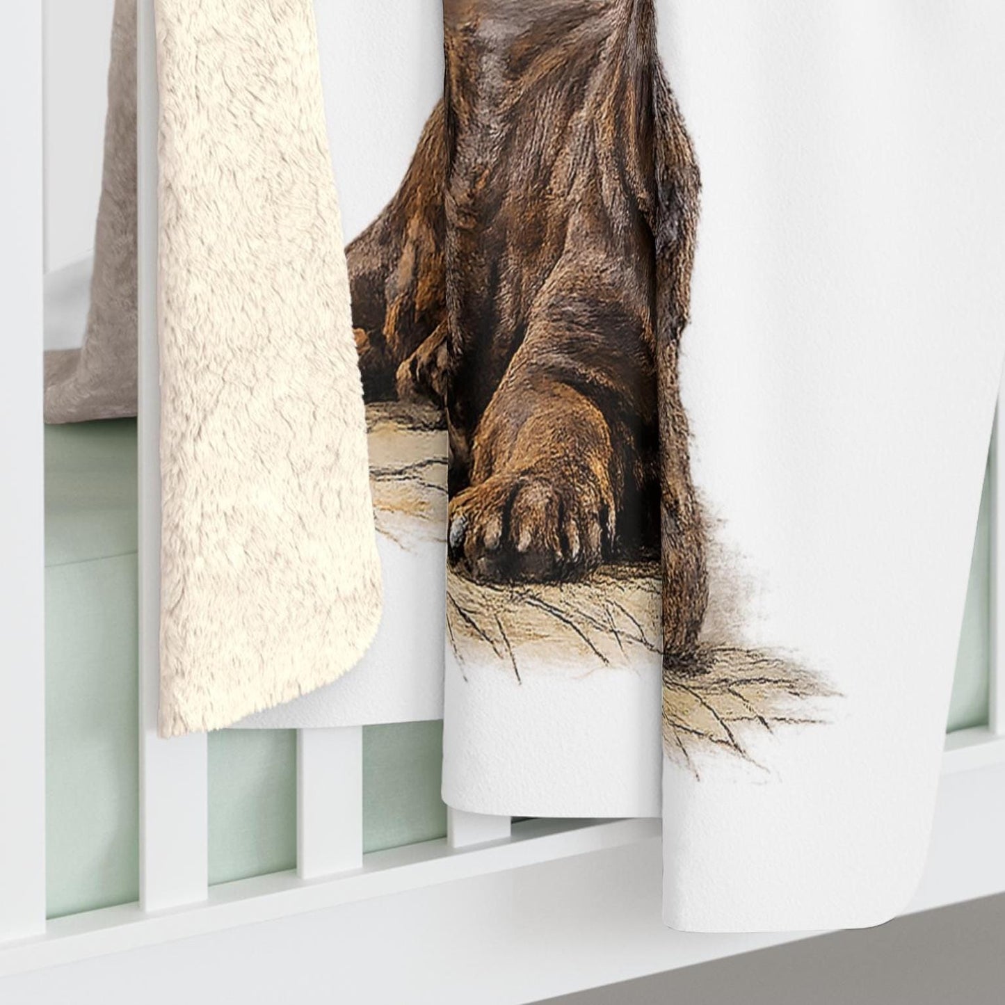 Labrador Sherpa Fleece Blanket | Watercolor Dog Art, Pet Memorial