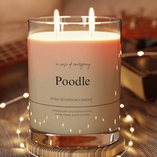 POODLE Funny Candle, Soy Candle 11oz Glass,New Pet Parent Gift, Frenchie Dog Mom Dad Birthday Gift for Dog Lover
