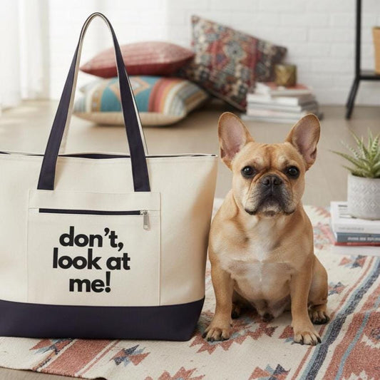 Don't look at me, are you looking? funny tote, dog mom gift, birthday bag, pet mom tote, travel, bachelorette gift