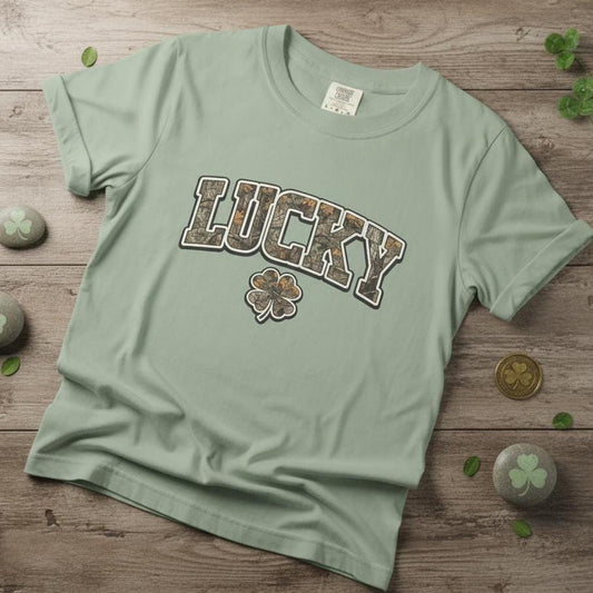 St. Patrick's Day, Lucky Shamrock T-shirt | Vintage Arcade Lettering, Party, Celebration