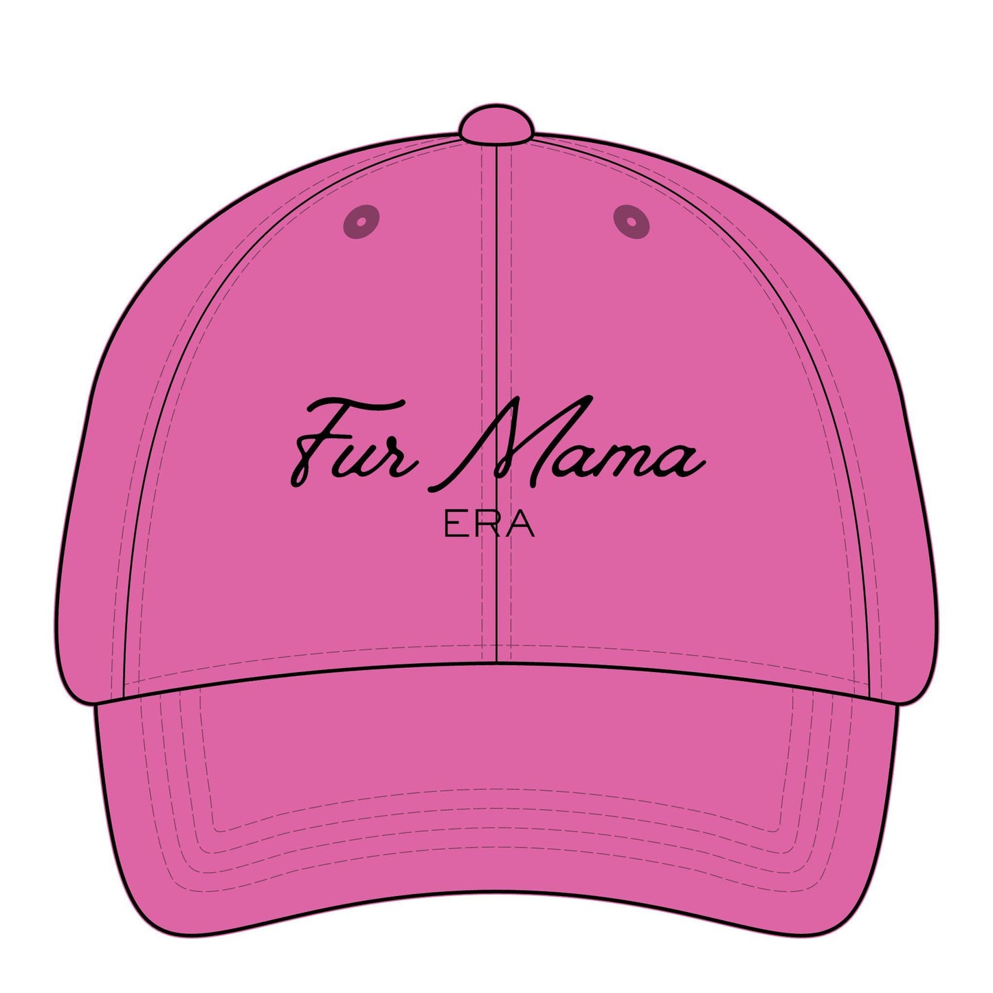 Fur Mama ERA, Women's Pigment-Dyed Cap with Fashion Undervisor (Embroidery) Dog Mom, Birthday Gift