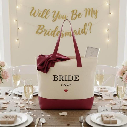 Will You Be My Bridesmaid Tote, Zippered Canvas Bridesmaid Proposal Bag, Bride Crew, Dog Bridesmaid Gift