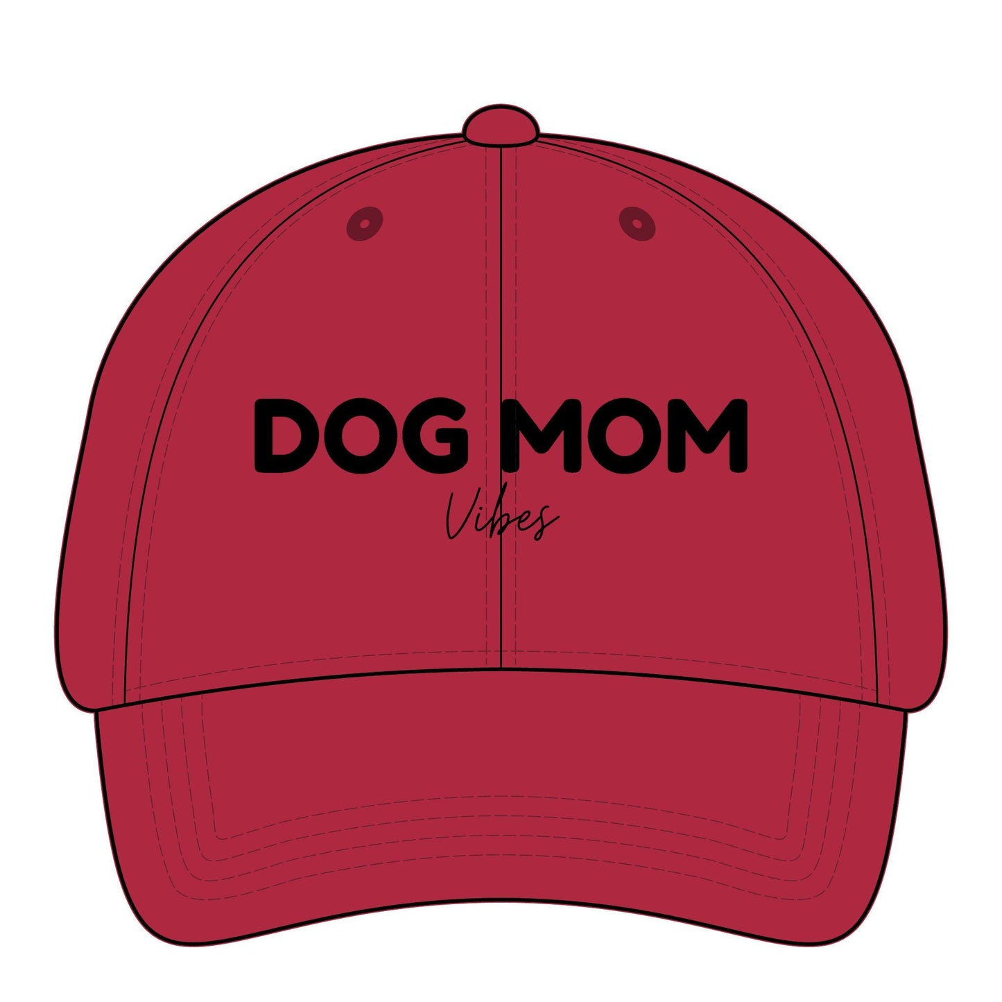 Women's Pigment-Dyed Cap with Fashion Undervisor (Embroidery) Dog Mom Vibes, Inside print,