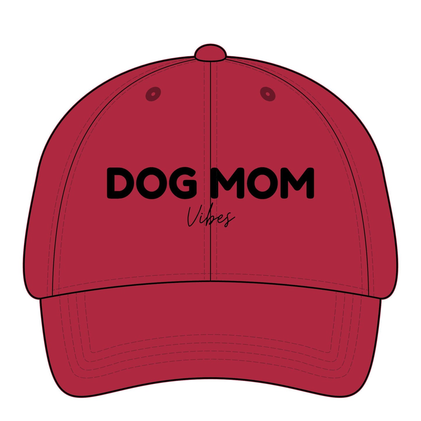 Women's Pigment-Dyed Cap with Fashion Undervisor (Embroidery) Dog Mom Vibes, Inside print,