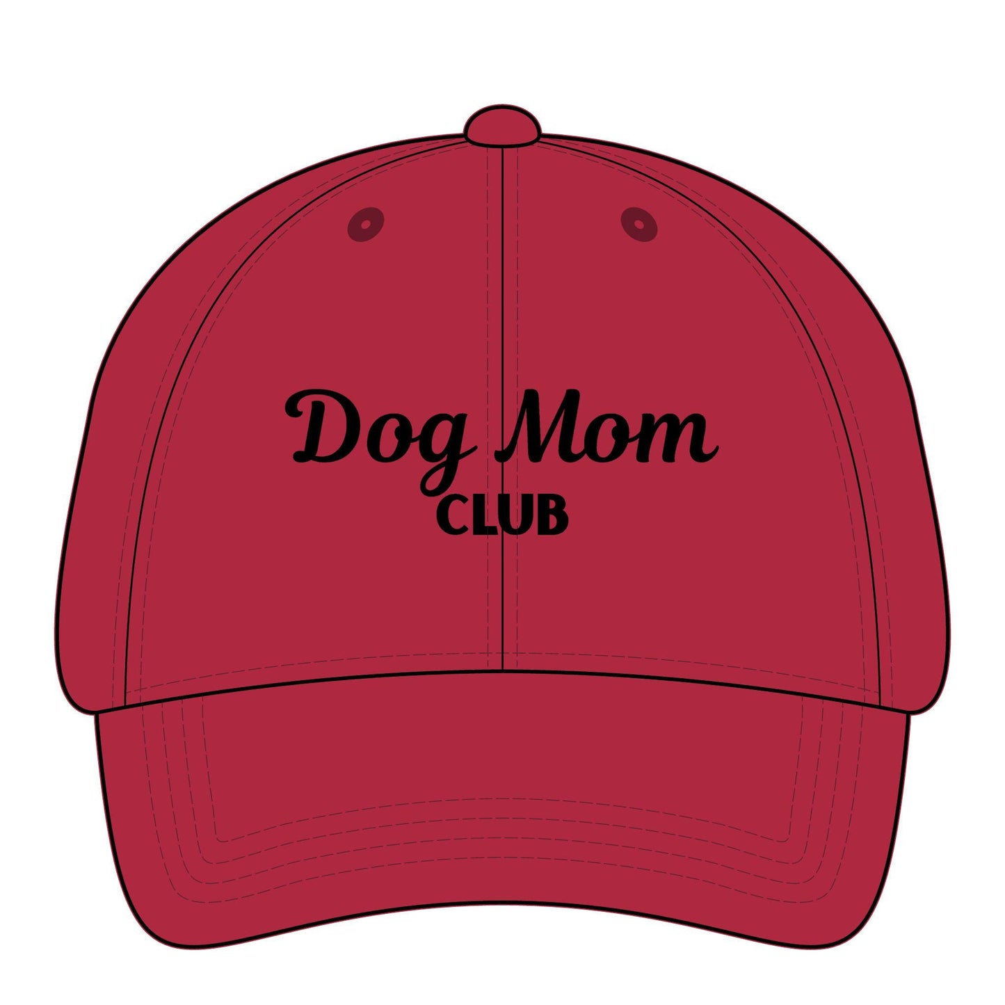 Dog Mom Club Pigment-Dyed Cap – Embroidered Cotton Hat (Birthday Gift) print inside, Fur Baby