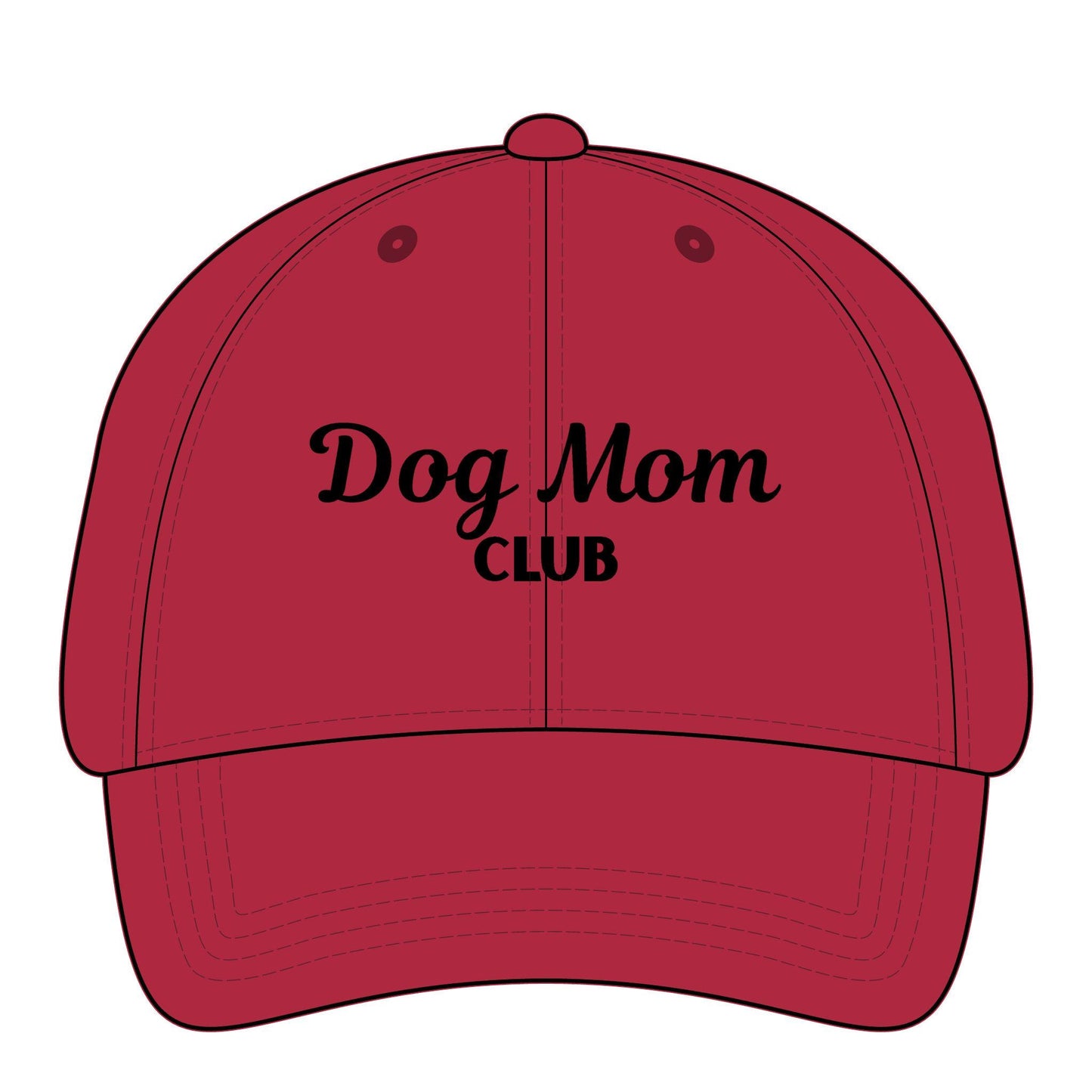 Dog Mom Club Pigment-Dyed Cap – Embroidered Cotton Hat (Birthday Gift) print inside, Fur Baby