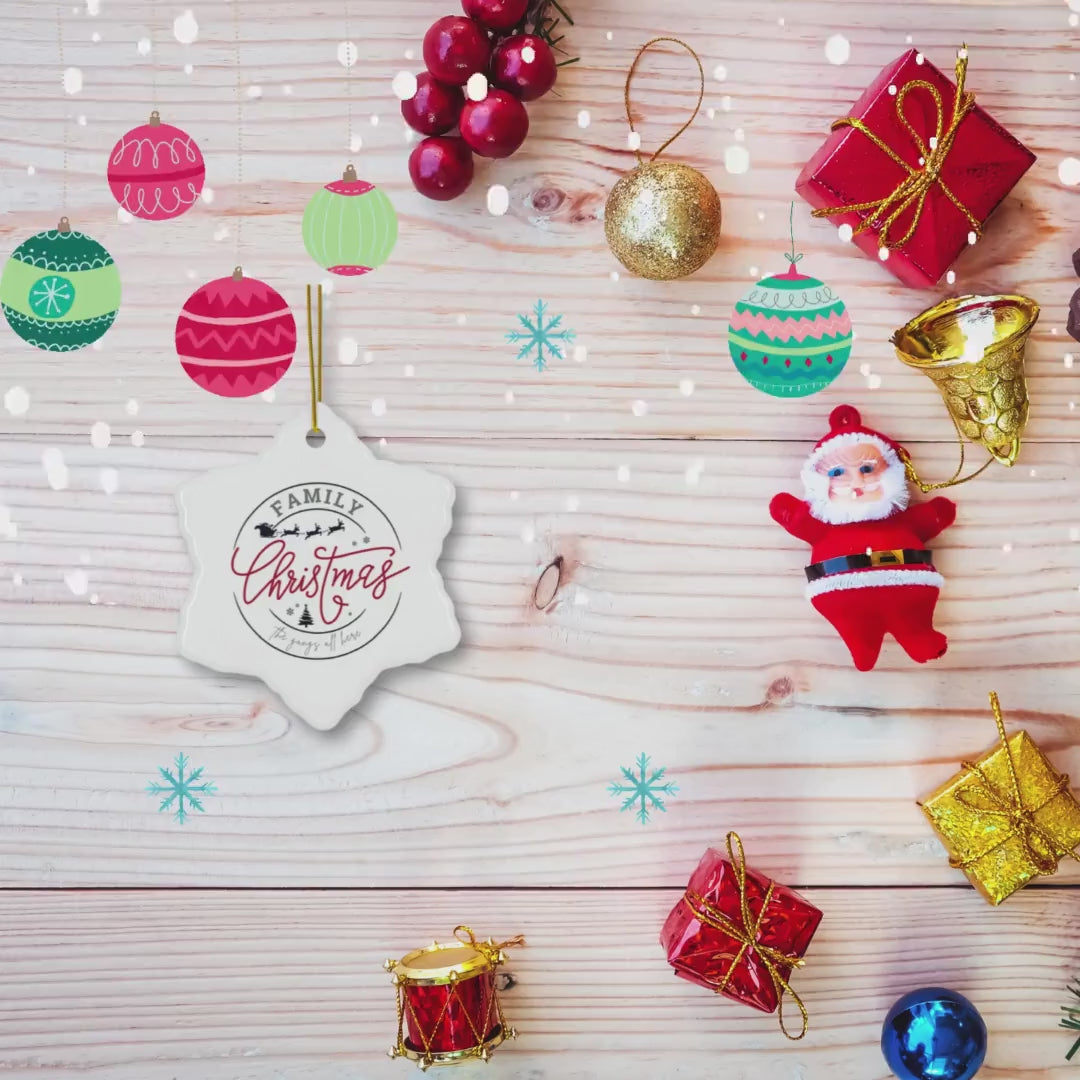 Ceramic Ornament, Family Christmas Ornament, Personalized Christmas Gift, Tree Decoration, Holiday Keepsake, Xmas Decor, Custom Family Gift