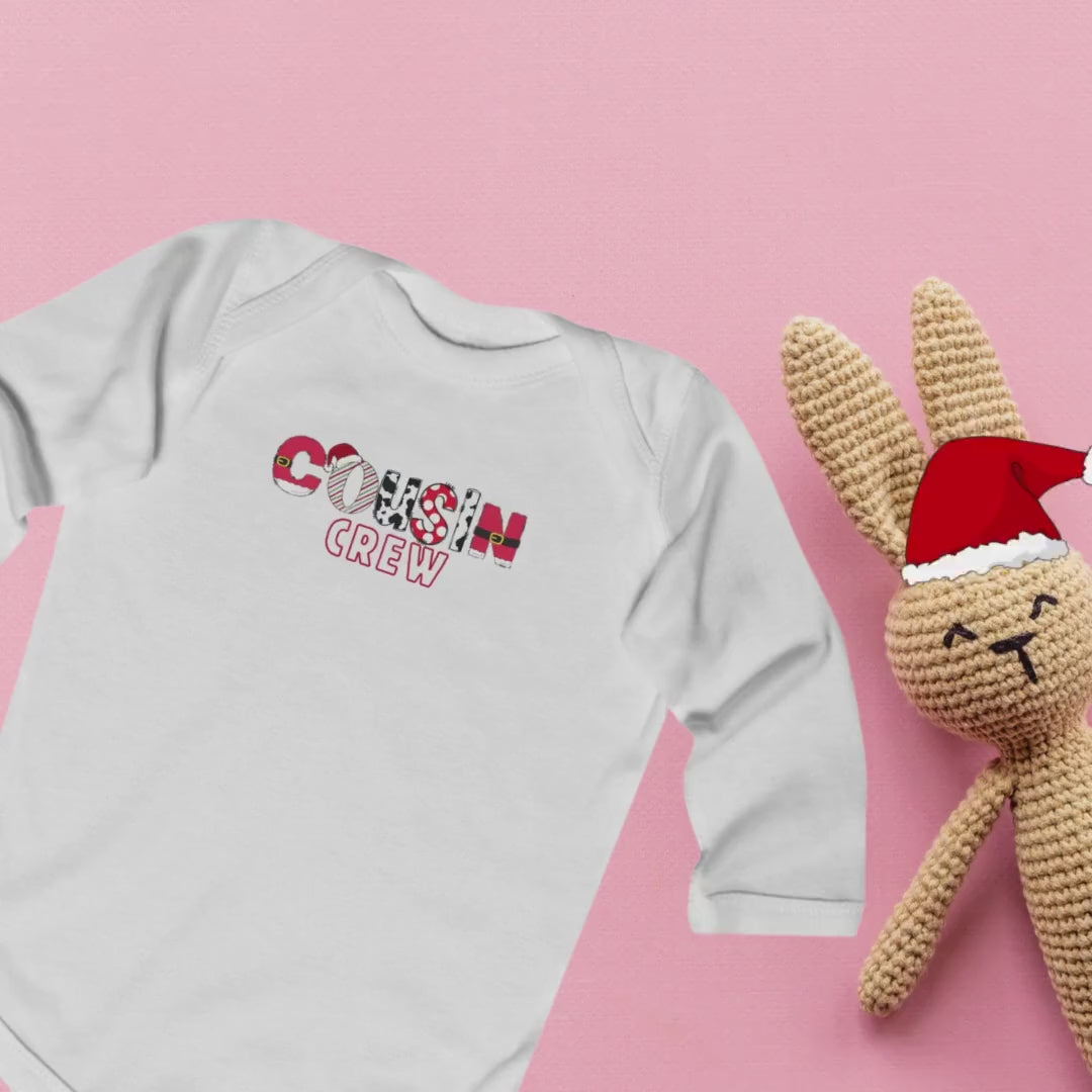 Cousin Crew Family Christmas Infant Long Sleeve Bodysuit, Holiday Baby Outfit, Matching Family Shirts, Elf Family, Xmas Morning Outfit