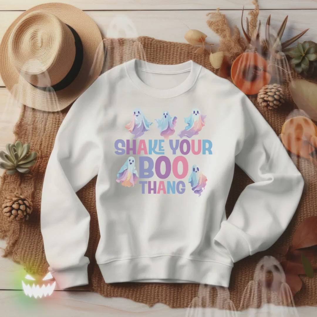 Shake Your Boo Thang Crewneck Sweatshirt,Halloween Sweatshirt, Halloween apparel, CozyHalloween sweatshirt,Trick or treat shirt,Retro Pastel