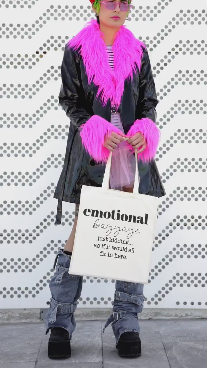 Emotional Baggage, just kidding as if it would all fit in here.Back to School,Funny Bag,Great gift tote, Mom Gift, Girlfriend gift, Sassy