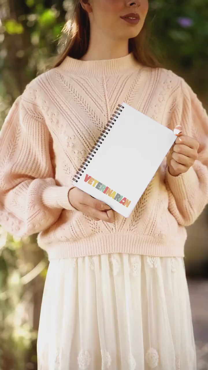 Veterinarian Journal - Spiral Notebook, Ruled Line, Pet Lover Diary, Animal Care Planner, Vet Student Gift, Holiday Gift, Grad Gift