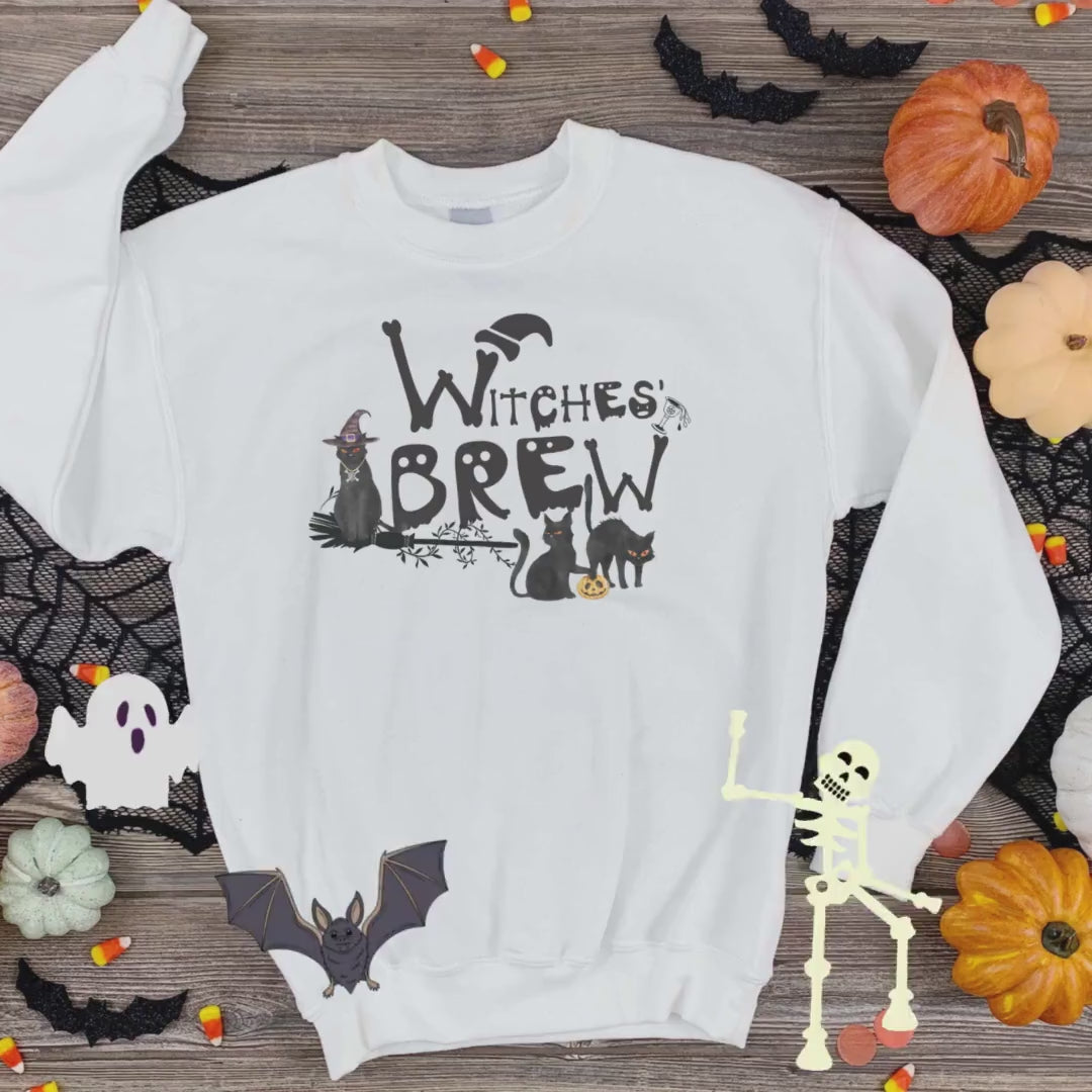 Witches Brew Crewneck Sweatshirt, Halloween apparel, Cute Halloween sweatshirt, Trick or treat shirt, Cozy Halloween wear, Reto Shirt,UNISEX