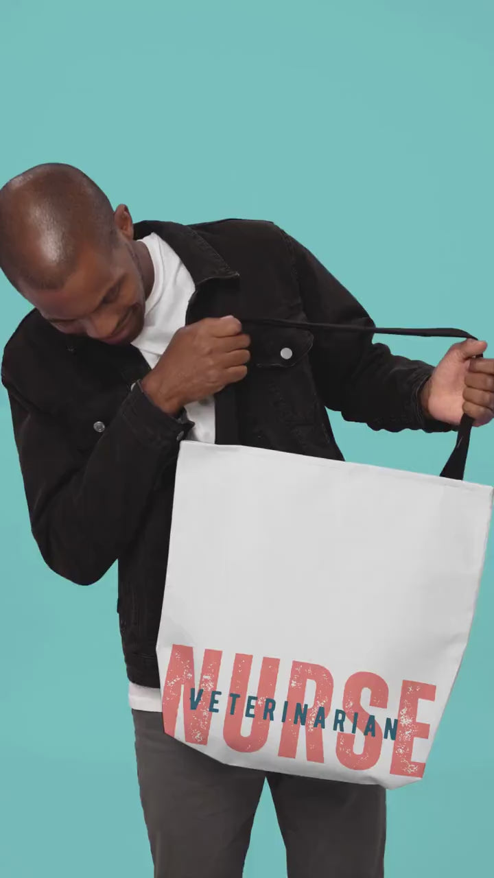 Veterinarian Nurse Tote Bag, Animal Lover Gift, Canvas Handbag, Veterinary Student Gift, Pet Care Tote, Nurse Appreciation Bag