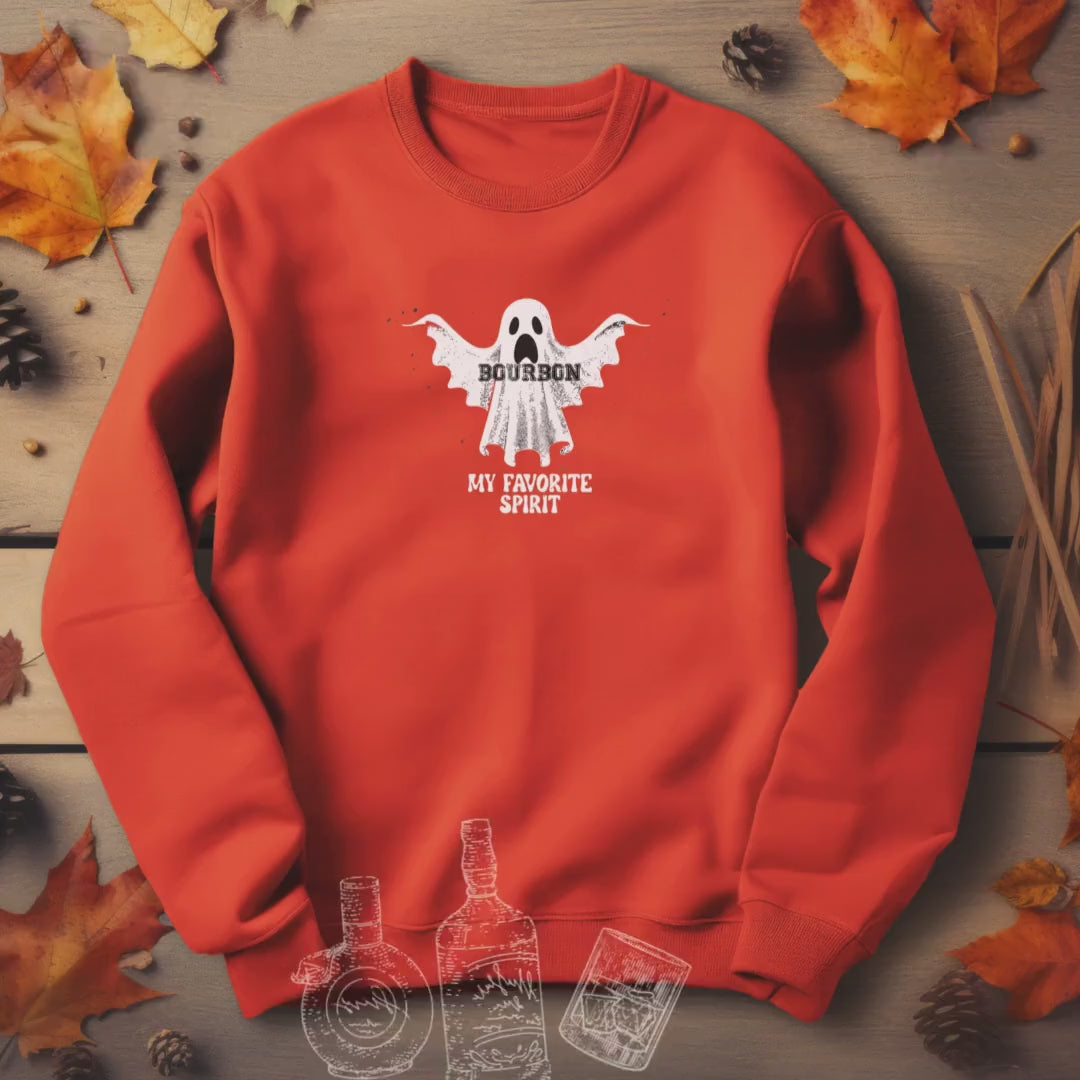 Bourbon My Favorite SPIRIT Crewneck Sweatshirt,Halloween Sweatshirt, Halloween apparel, Cozy Halloween sweatshirt,Trick or treat shirt,Retro