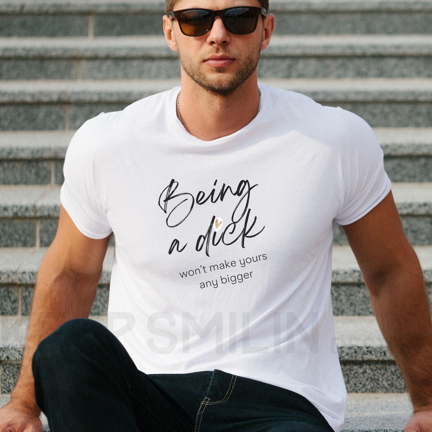 Being a Dick won't make yours any bigger Cotton Tee, Snarky Sarcasm Tee,Funny Ironic Top, Attitude Tee,Adult Humor Tee,Potty Mouth Shirt