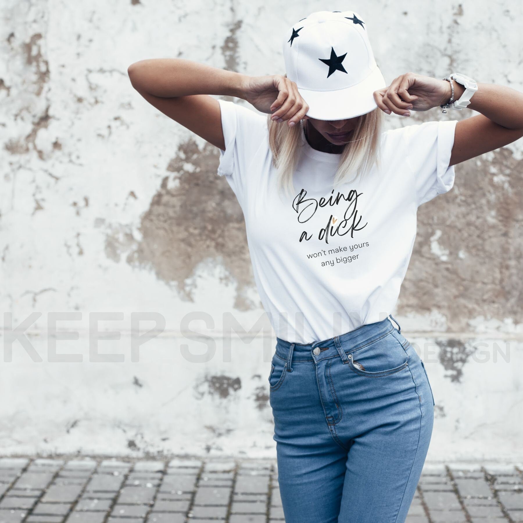 Being a Dick won't make yours any bigger Cotton Tee, Snarky Sarcasm Tee,Funny Ironic Top, Attitude Tee,Adult Humor Tee,Potty Mouth Shirt