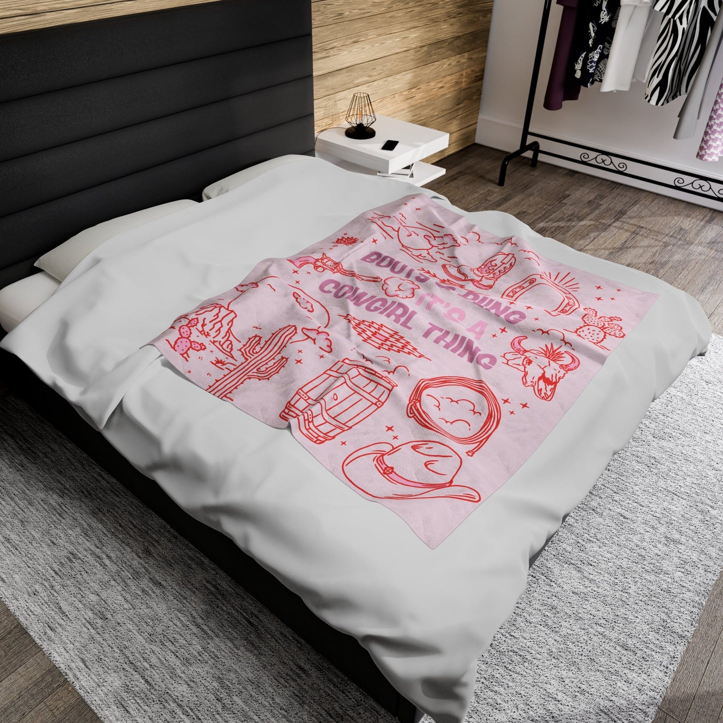 Boots and Bling-Luxury Super Soft Velveteen Plush Blanket, Back to School Gift,Travel Throw, Gift for Back to College, Trending Now