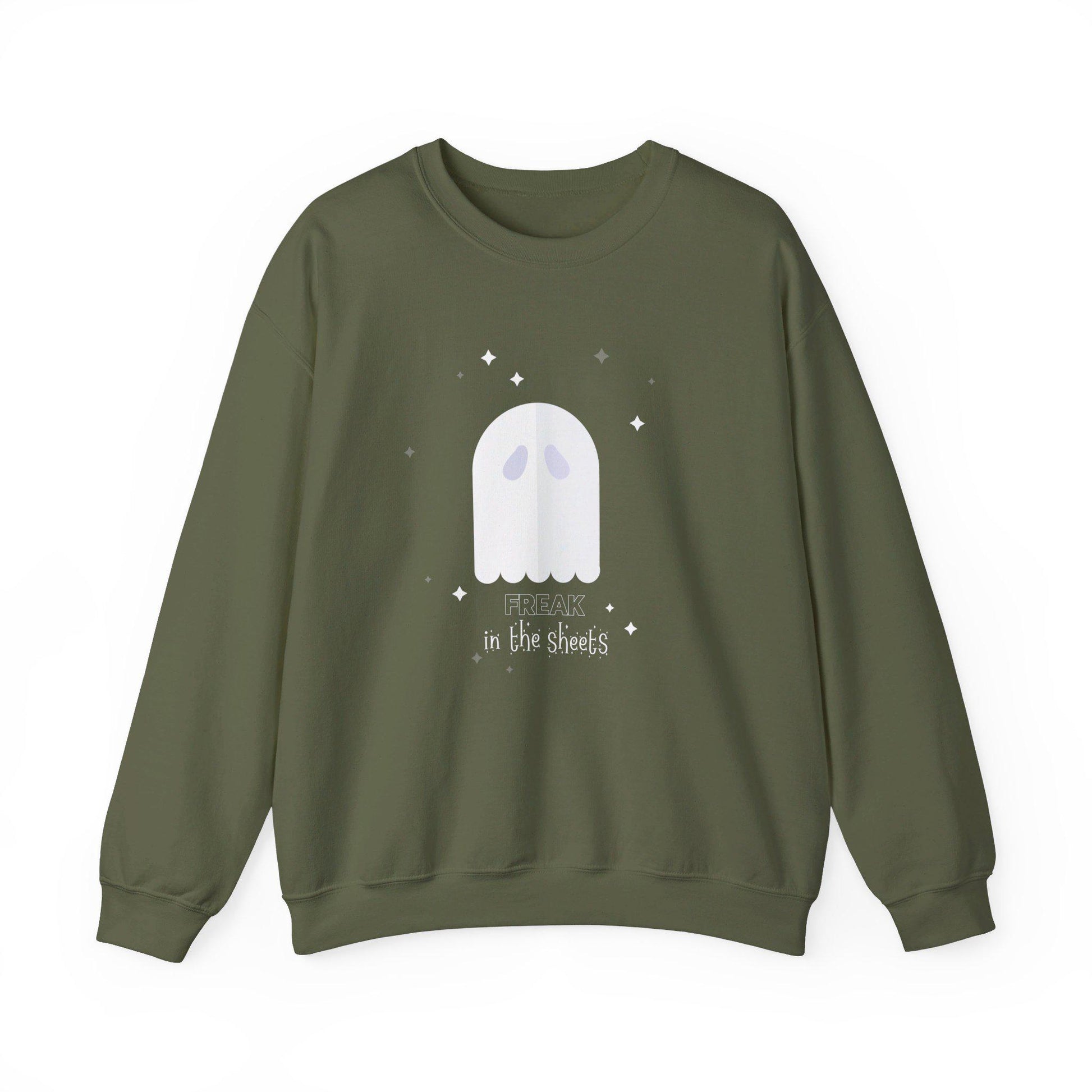 Freak In The Sheets, Halloween Crewneck Sweatshirt, Halloween apparel, Cozy Halloween sweatshirt, Trick or treat shirt, Retro Apparel