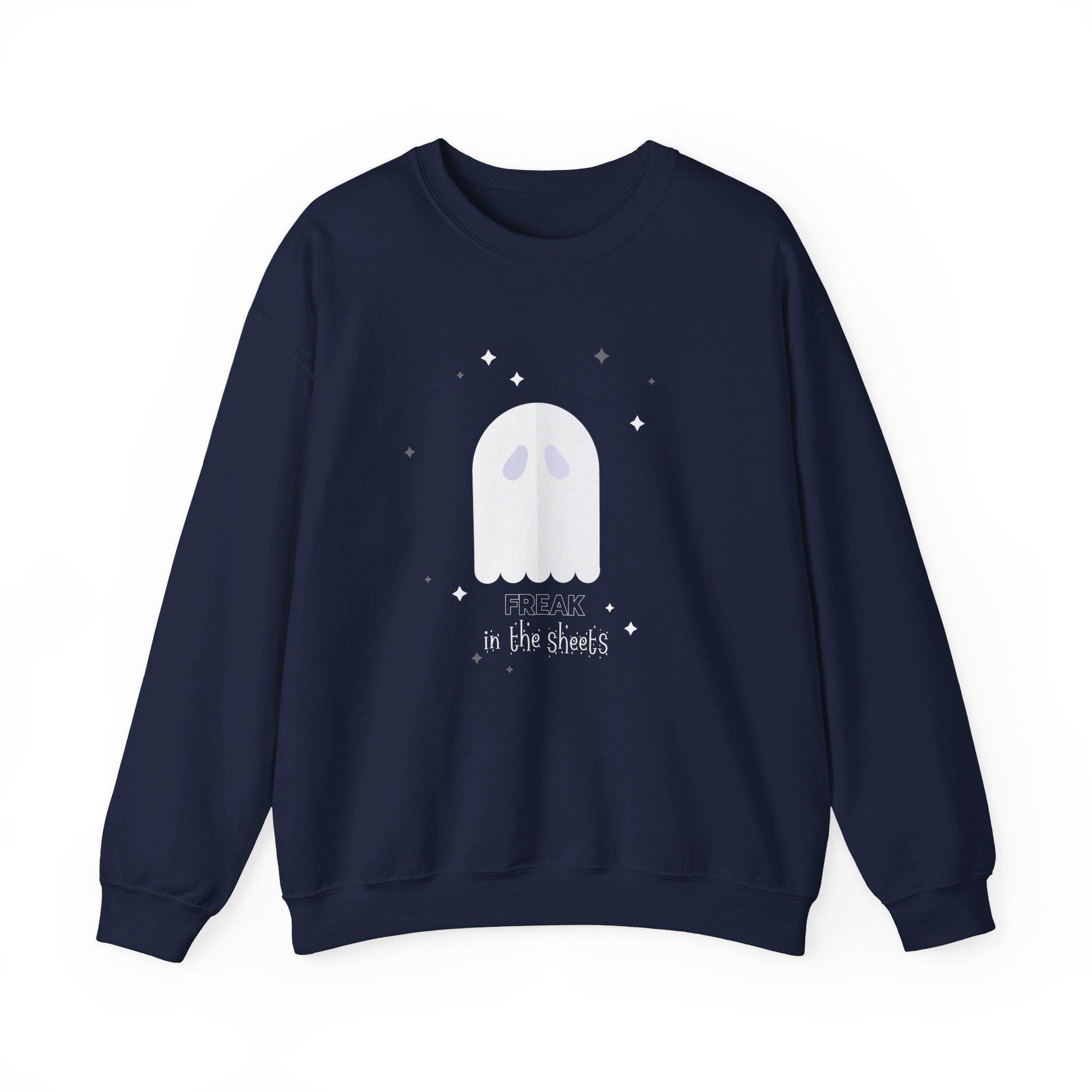 Freak In The Sheets, Halloween Crewneck Sweatshirt, Halloween apparel, Cozy Halloween sweatshirt, Trick or treat shirt, Retro Apparel