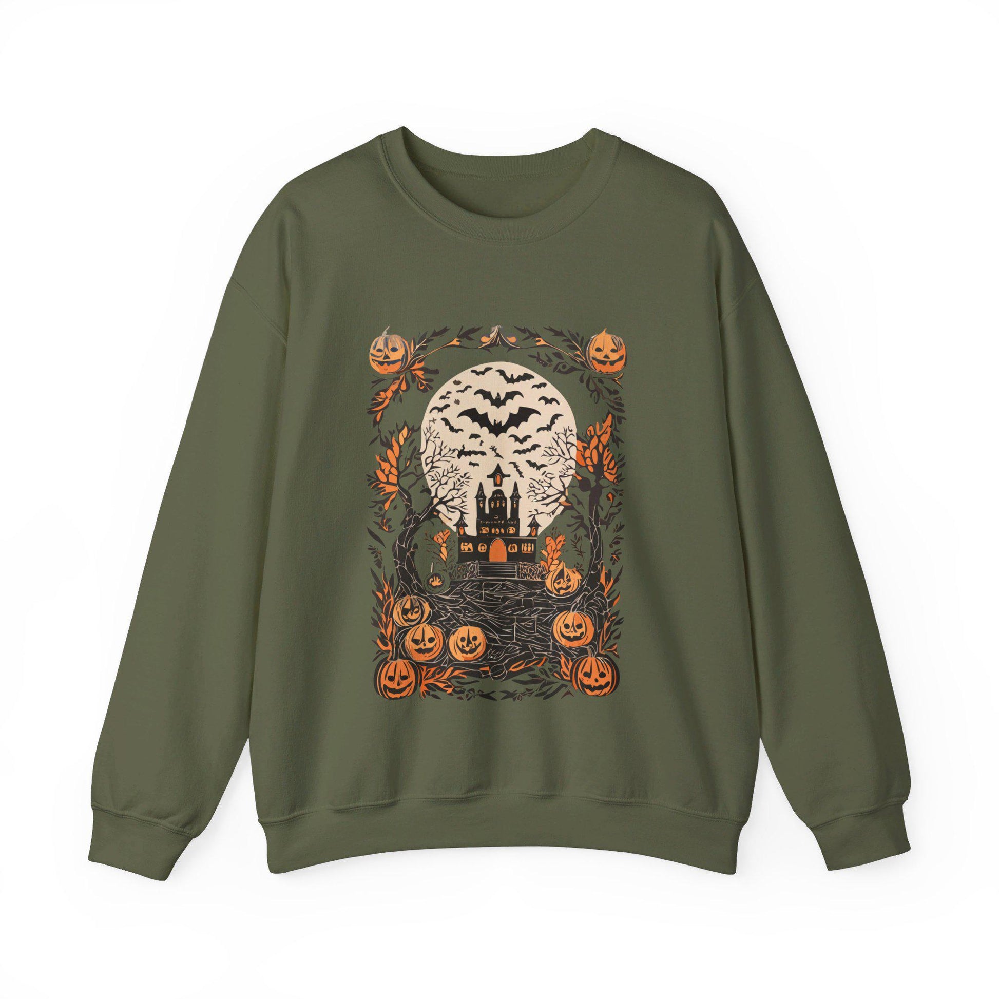 Retro Halloween Crewneck Sweatshirt, Halloween Sweatshirt, Halloween apparel, CozyHalloween sweatshirt, Trick or treat shirt, Modern Unisex
