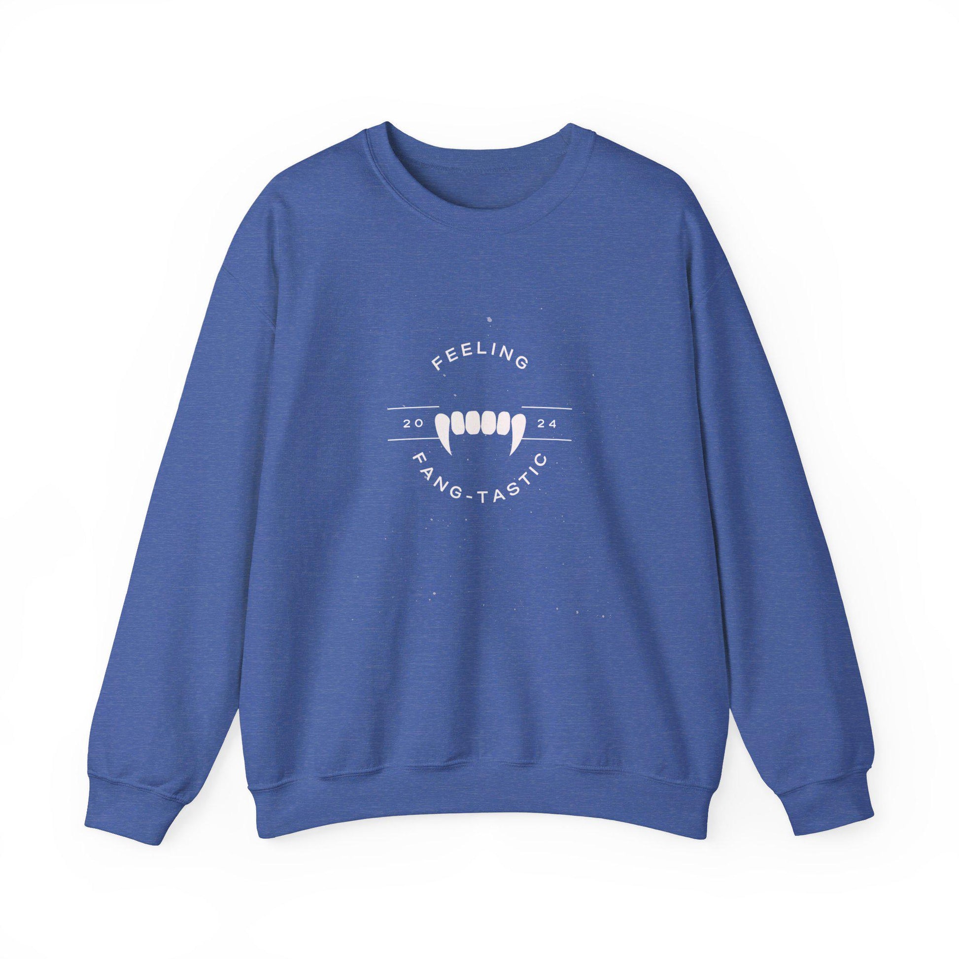 Feeling Fang-Tastic Crewneck Sweatshirt, Halloween Sweatshirt, Halloween apparel, Cozy Halloween sweatshirt, Trick or treat shirt, Retro