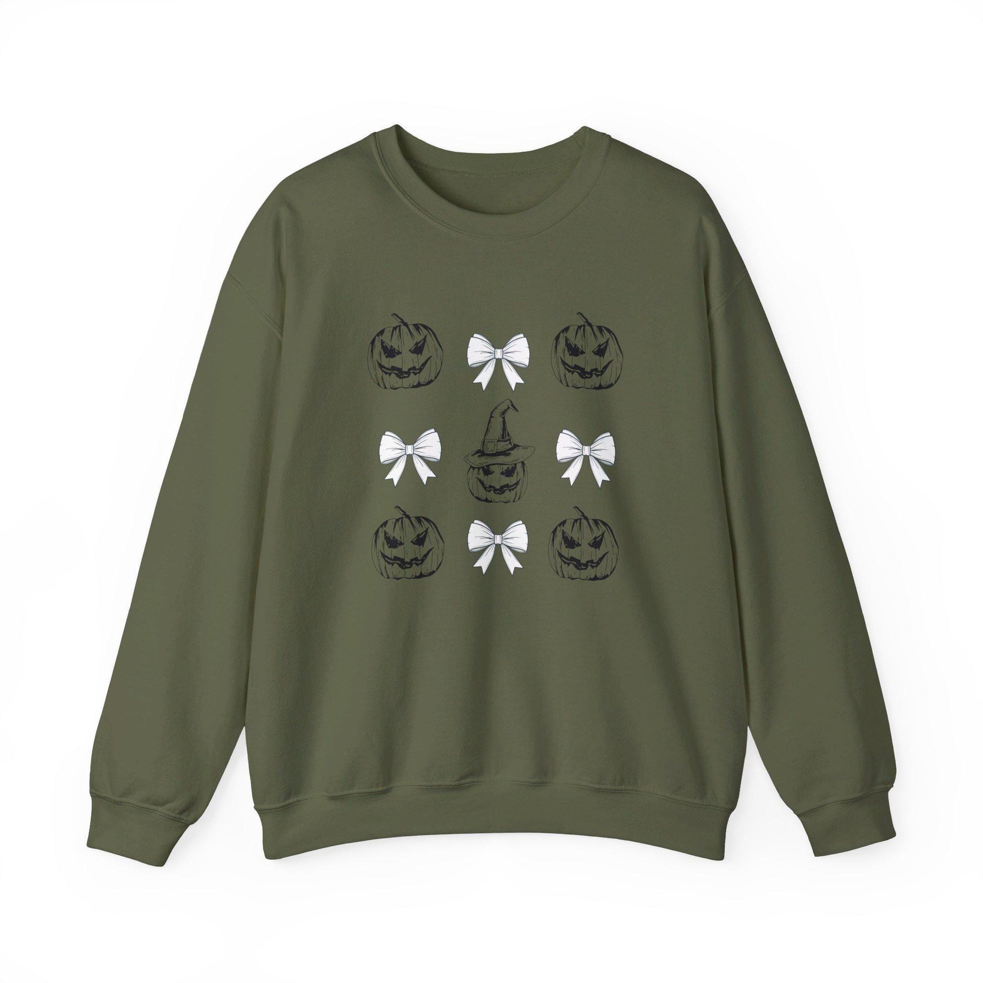 Pumpkin Coquette Crewneck Sweatshirt, Halloween apparel, CozyHalloween sweatshirt, Trick or treat shirt, Sweatshirt Girly Coquette Bow