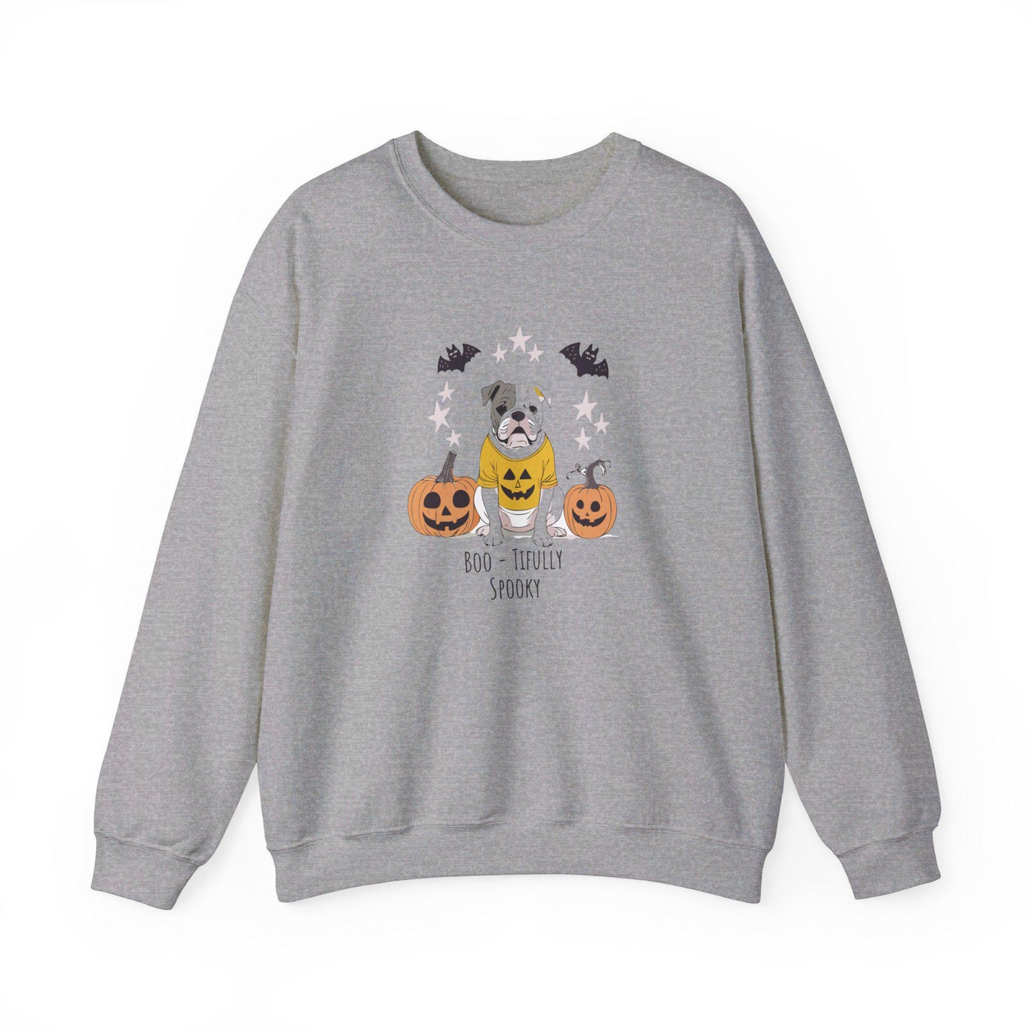 Boo-Tifully Spooky Bulldog Halloween Crewneck Sweatshirt, Halloween Sweatshirt, Halloween Apparel, Cozy Trick or Treat Shirt,retro Shirt