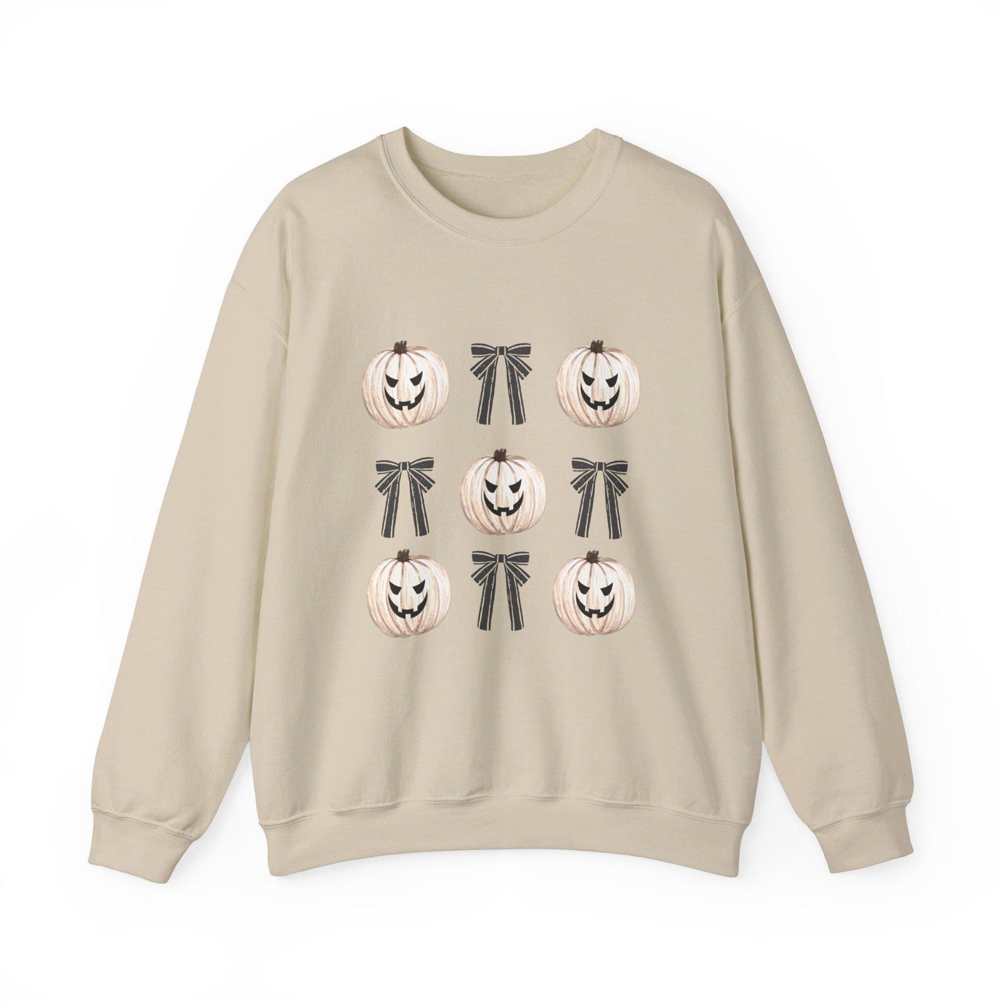 Pumpkin Coquette Crewneck Sweatshirt, Halloween apparel, Cozy Halloween sweatshirt, Trick or treat,Sweatshirt Girly Coquette Bow, Retro