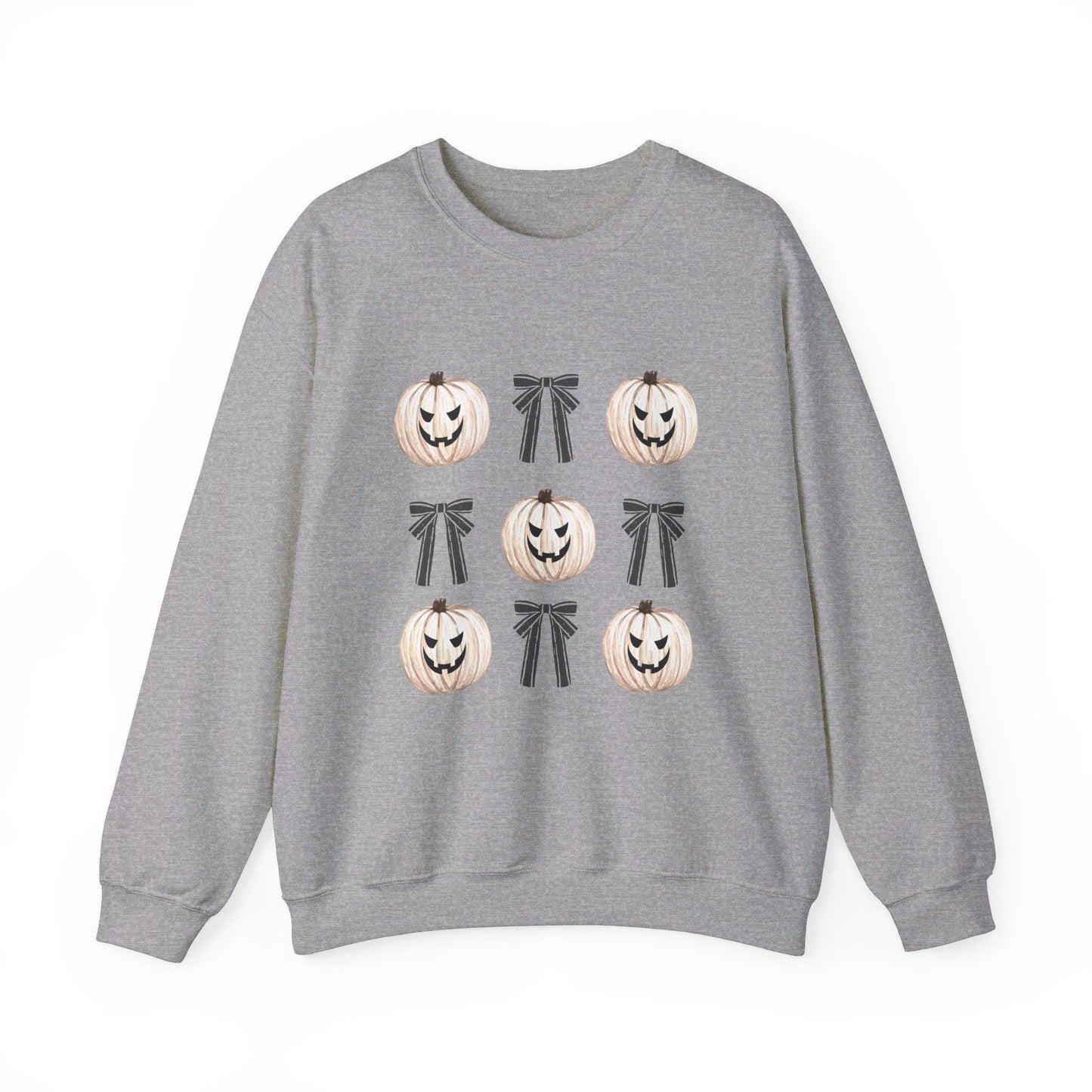 Pumpkin Coquette Crewneck Sweatshirt, Halloween apparel, Cozy Halloween sweatshirt, Trick or treat,Sweatshirt Girly Coquette Bow, Retro