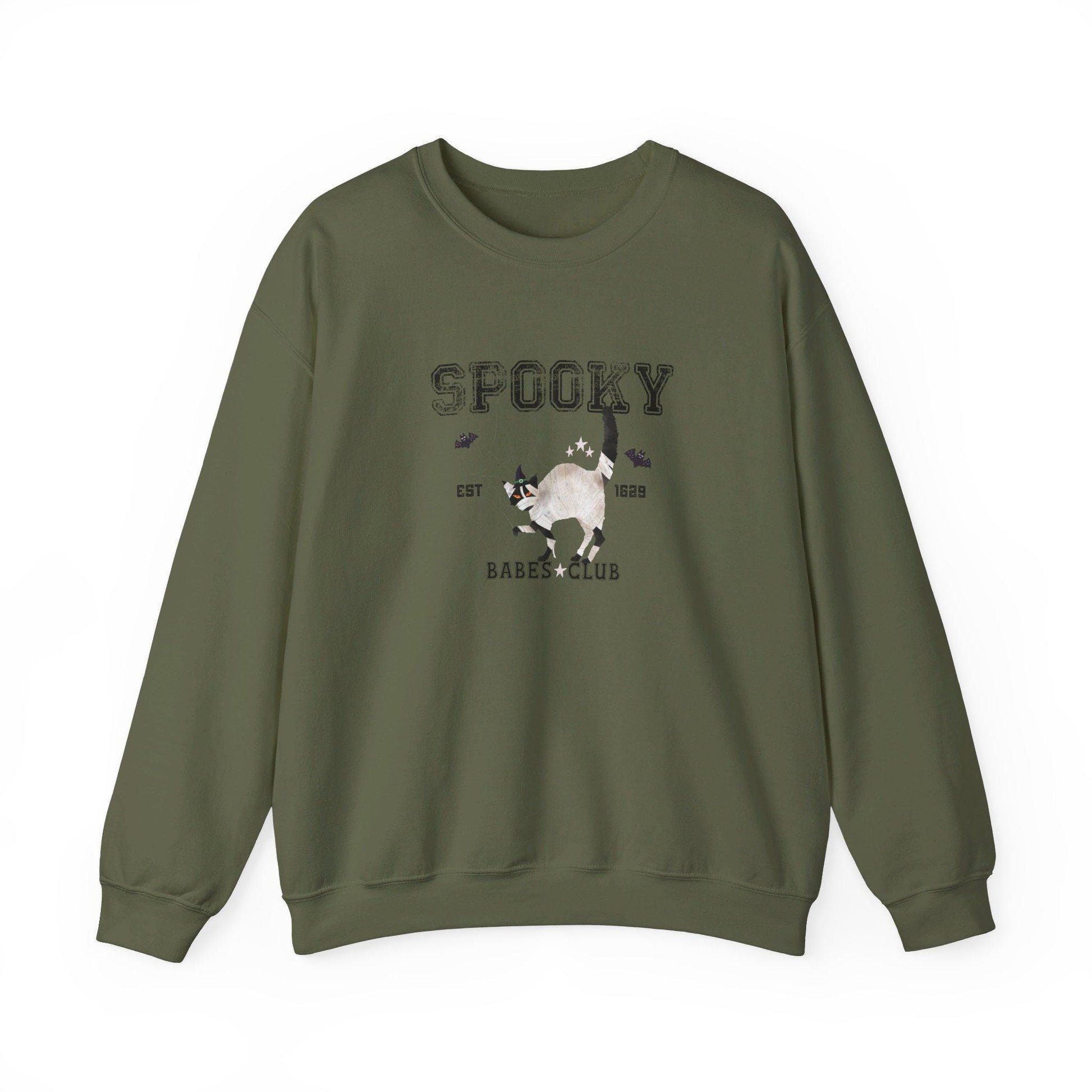 Spooky Babes Club, Halloween Crewneck Sweatshirt, Halloween apparel, Cozy Halloween sweatshirt, Trick or treat shirt, Retro Apparel, Modern