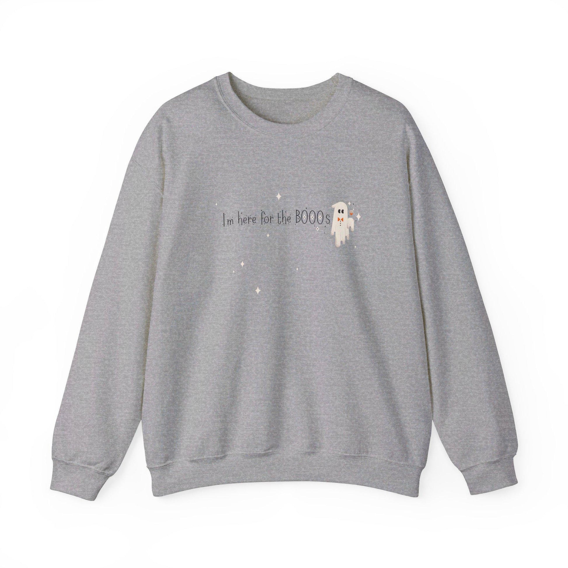 I'm Here For The BOOOS Crewneck Sweatshirt,Halloween Sweatshirt, Halloween apparel, Cozy Halloween sweatshirt, Trick or treat shirt, Retro