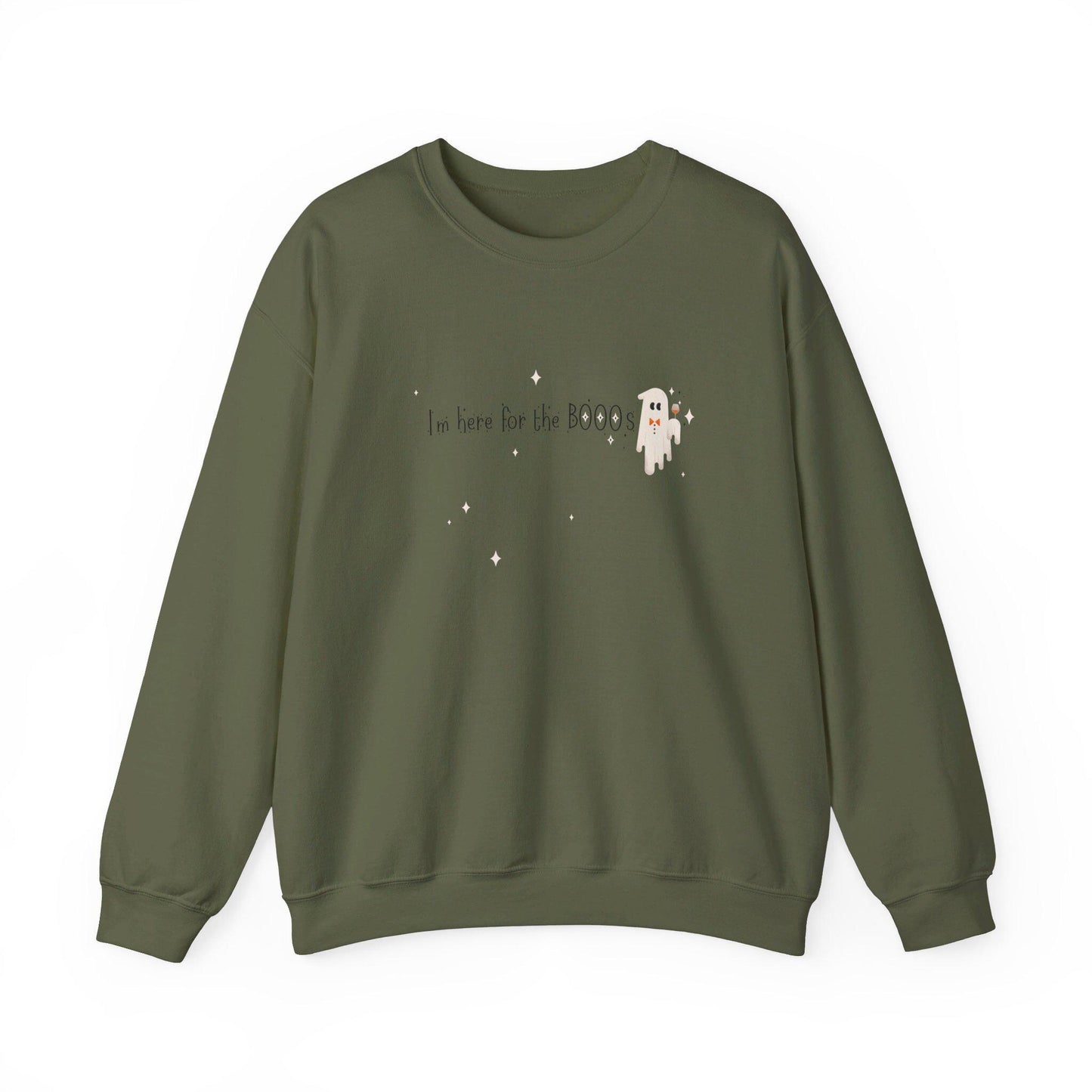 I'm Here For The BOOOS Crewneck Sweatshirt,Halloween Sweatshirt, Halloween apparel, Cozy Halloween sweatshirt, Trick or treat shirt, Retro