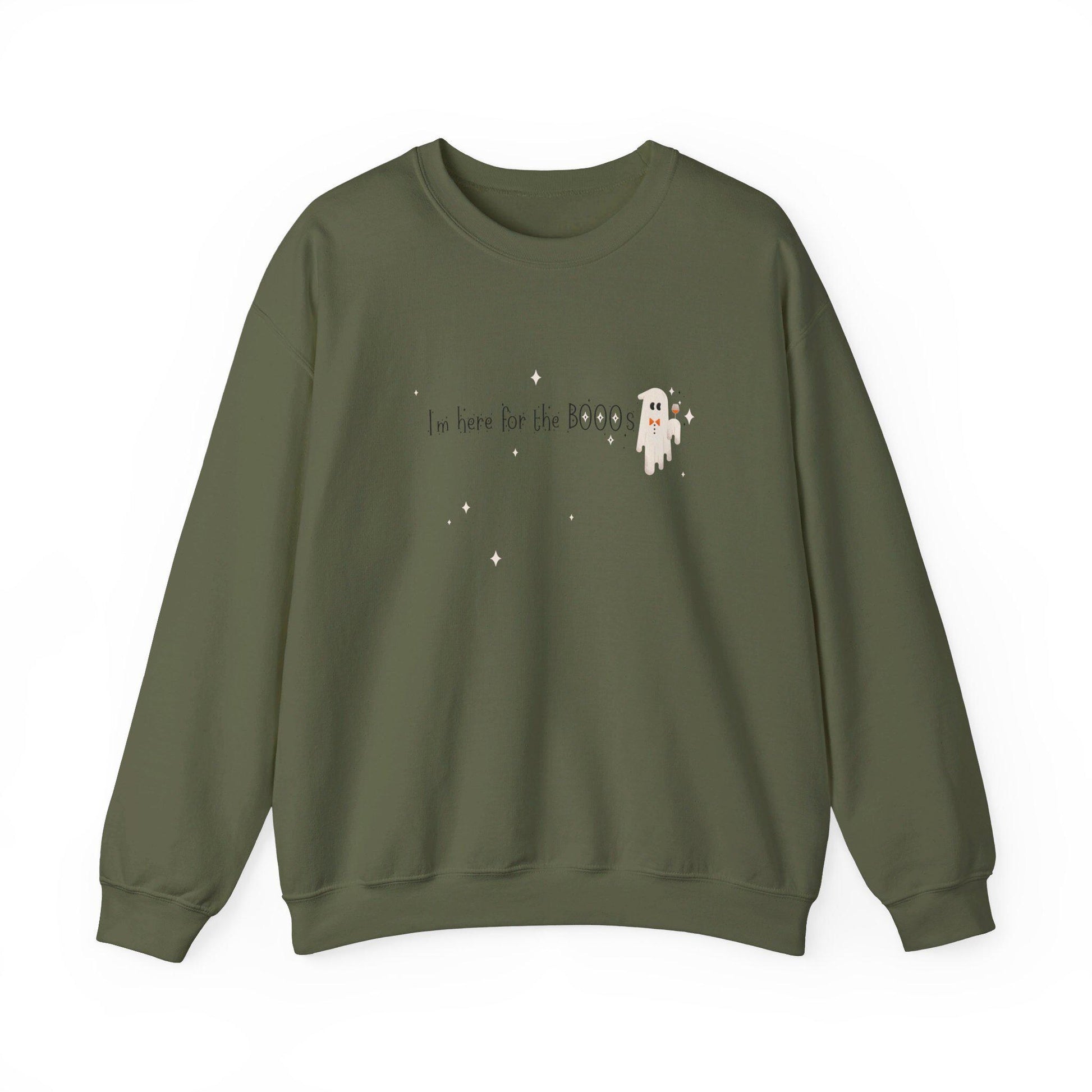 I'm Here For The BOOOS Crewneck Sweatshirt,Halloween Sweatshirt, Halloween apparel, Cozy Halloween sweatshirt, Trick or treat shirt, Retro