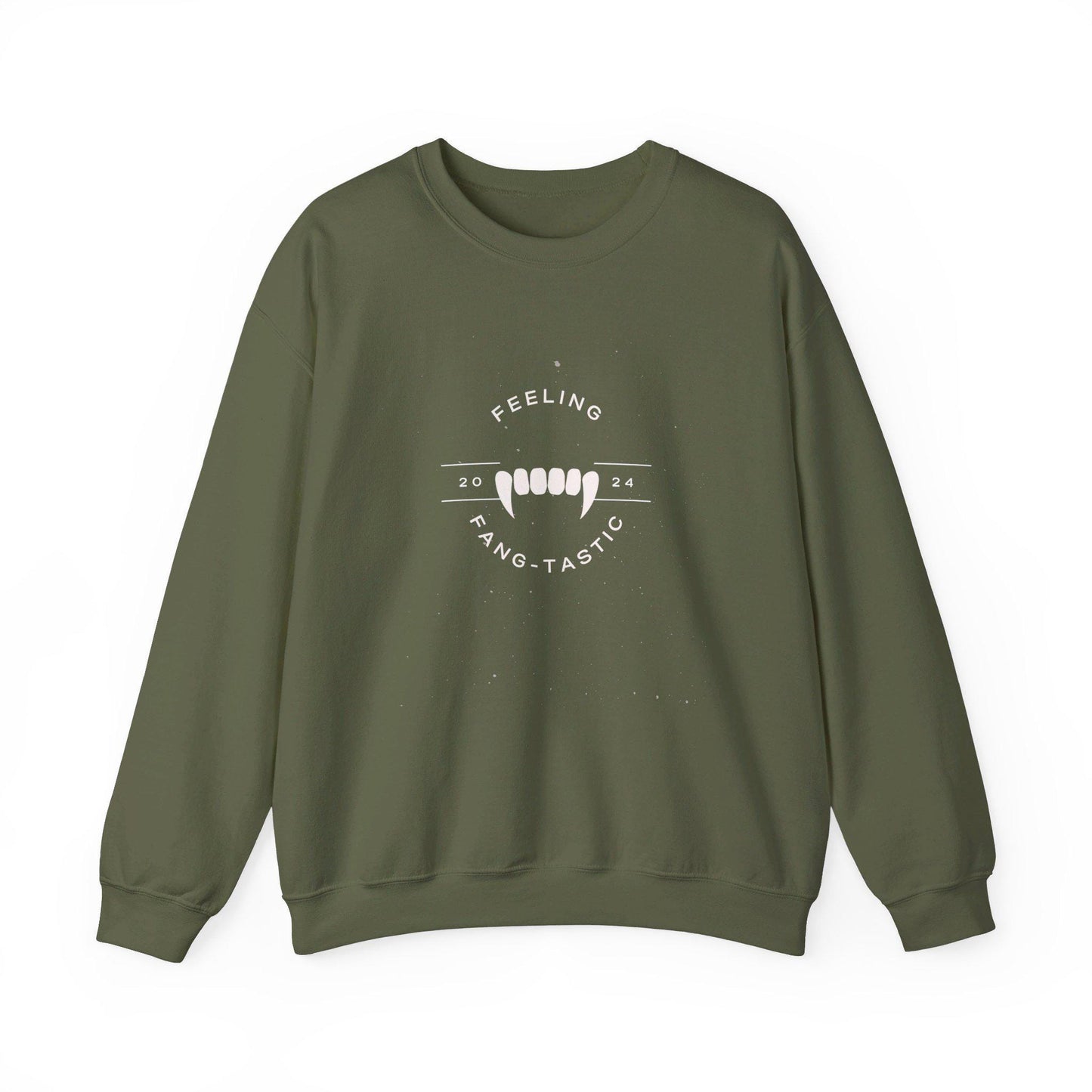 Feeling Fang-Tastic Crewneck Sweatshirt, Halloween Sweatshirt, Halloween apparel, Cozy Halloween sweatshirt, Trick or treat shirt, Retro