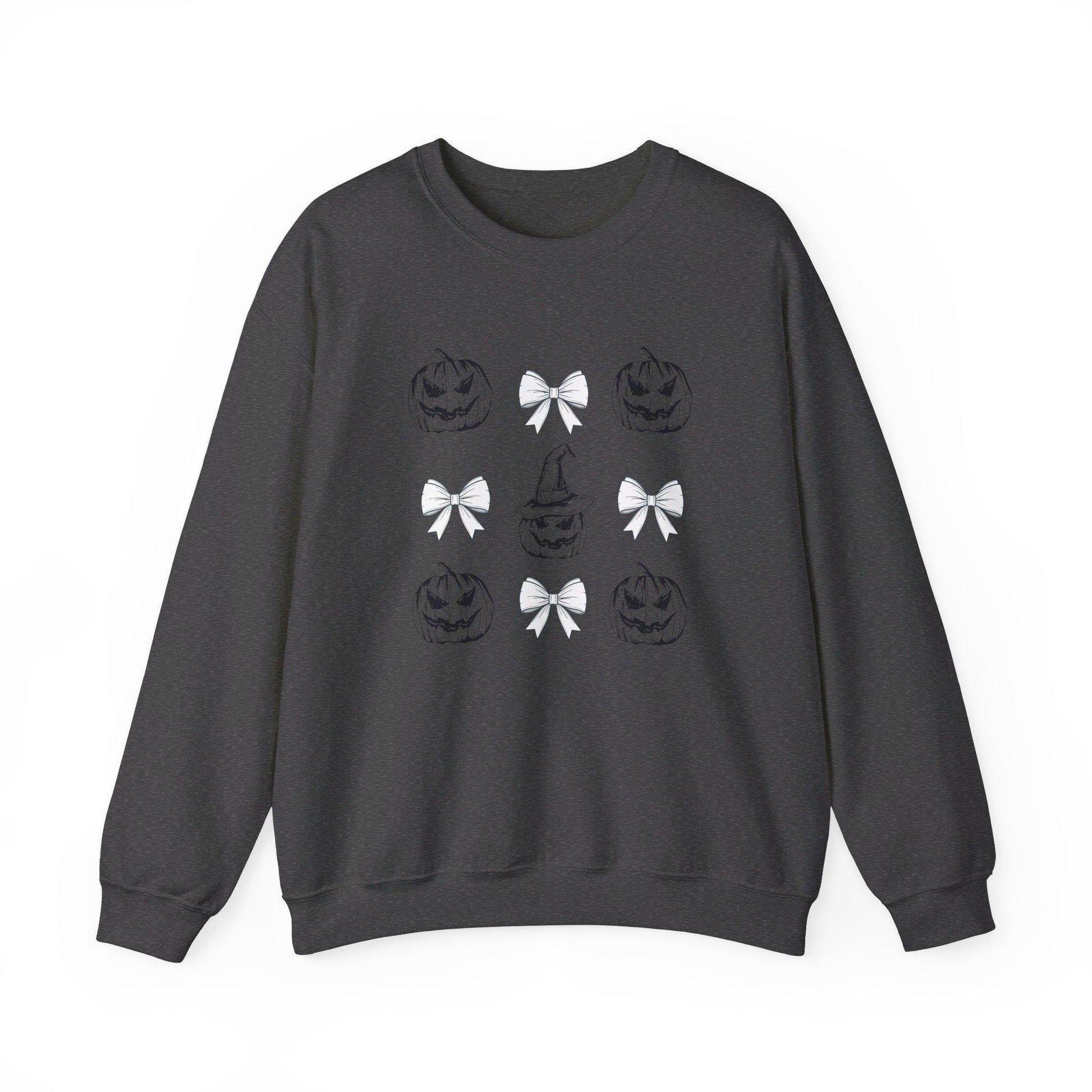Pumpkin Coquette Crewneck Sweatshirt, Halloween apparel, CozyHalloween sweatshirt, Trick or treat shirt, Sweatshirt Girly Coquette Bow