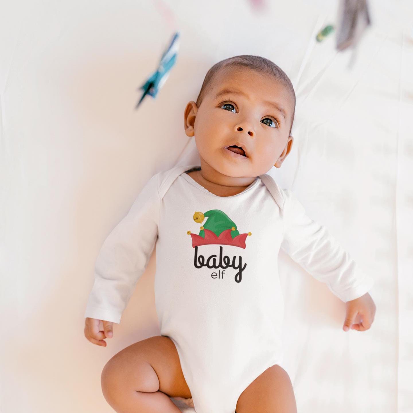 Elf Crew Family Christmas Infant Long Sleeve Bodysuit, Holiday Baby Outfit, Matching Family Shirts, Christmas Outfit for Baby, Elf Family