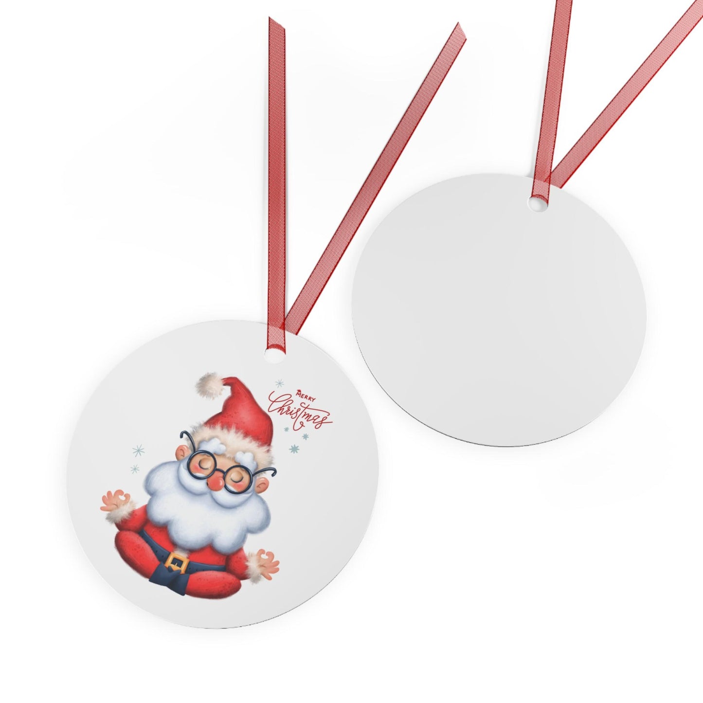 Metal Ornaments, Zen Santa Merry Christmas Decor, Holiday Tree Ornaments, Durable Christmas Decorations, Festive Xmas Decor, Cheerful