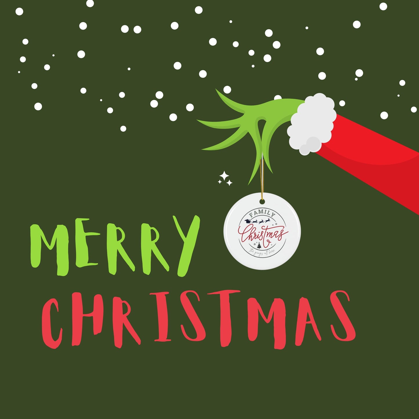 Ceramic Ornament, Family Christmas Ornament, Personalized Christmas Gift, Tree Decoration, Holiday Keepsake, Xmas Decor, Custom Family Gift