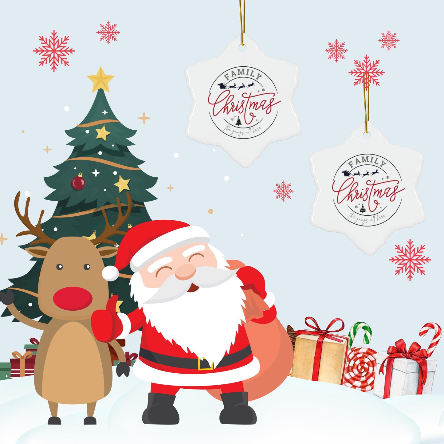 Ceramic Ornament, Family Christmas Ornament, Personalized Christmas Gift, Tree Decoration, Holiday Keepsake, Xmas Decor, Custom Family Gift