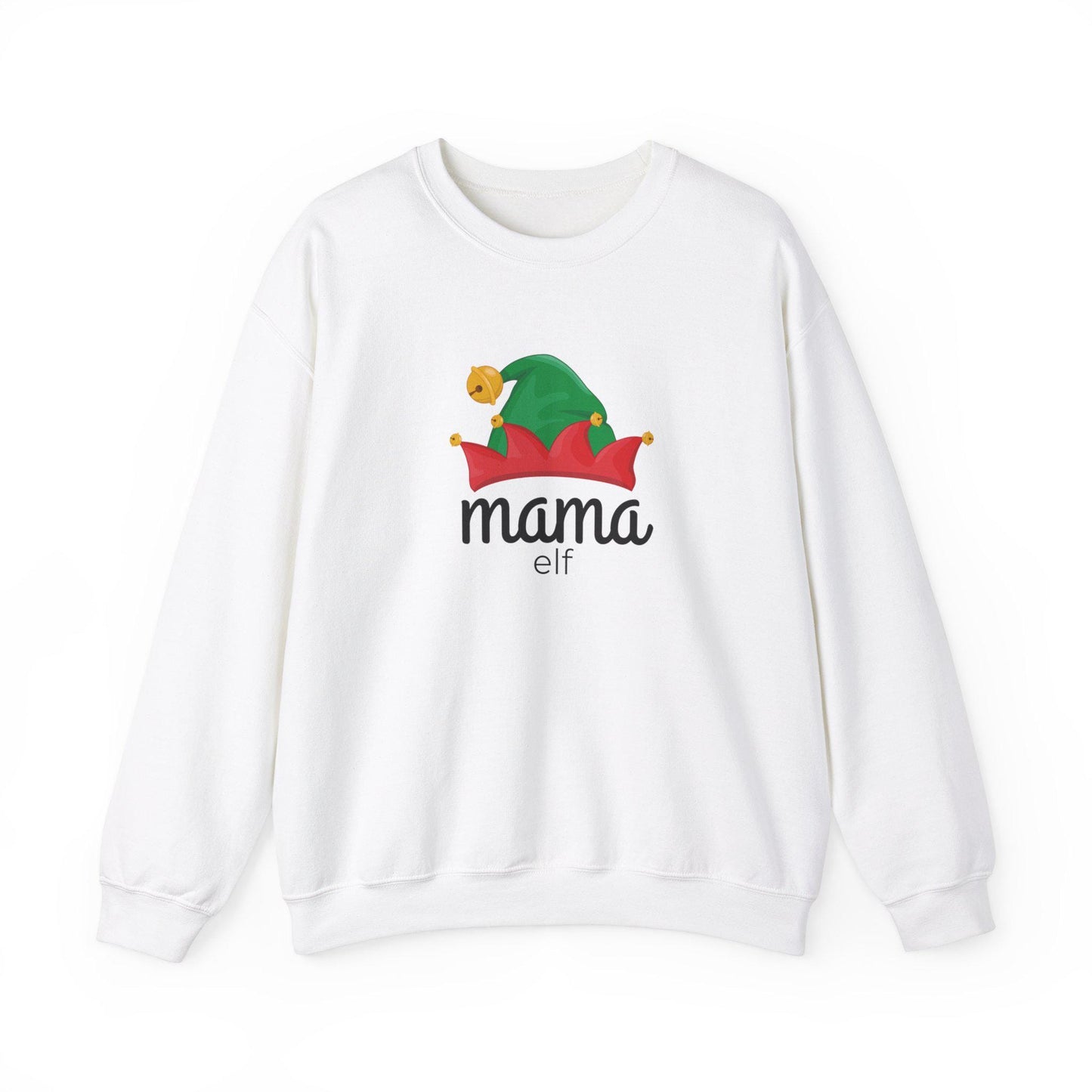 Mama Elf Family Christmas Sweatshirt, Matching Xmas Shirts for Mom, Dad, Kids, Holiday Apparel, Festive Outfit